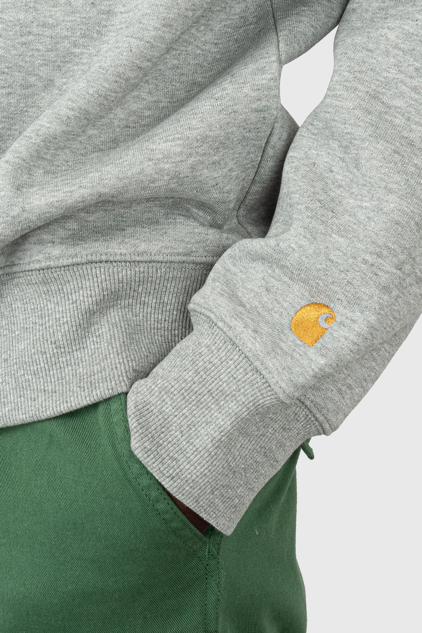 Carhartt Wip Chase Sweatshirt Grigio Chiaro Uomo - 2