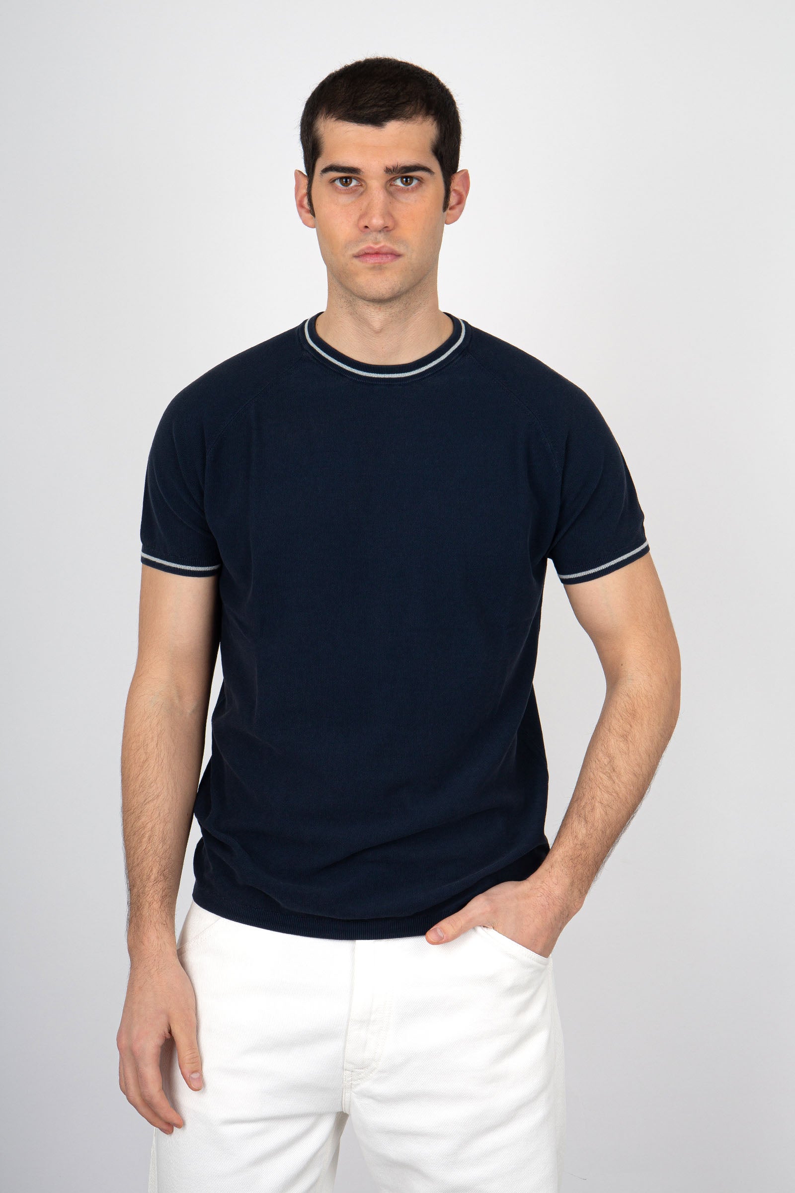 Aspesi T-Shirt Maglia di Cotone Blu - 1