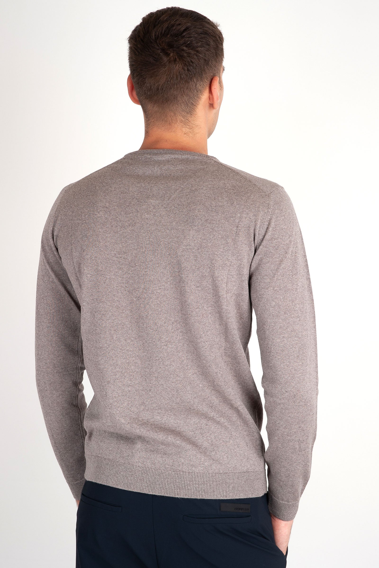 Roberto Collina Round Neck Wool Sweater Grey - 4