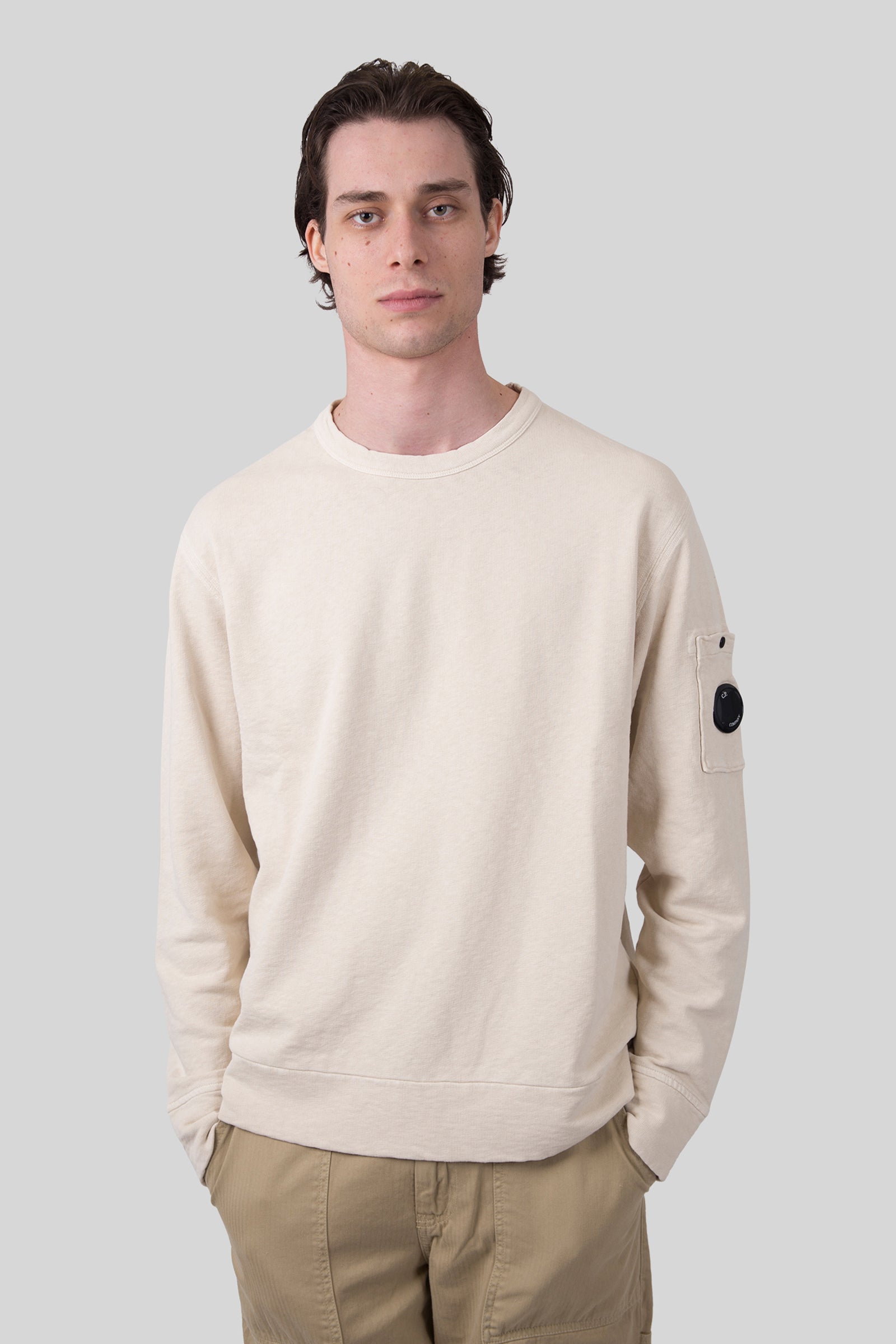 C.p. Company Felpa Crewneck Malfilé Ecru Uomo - 2