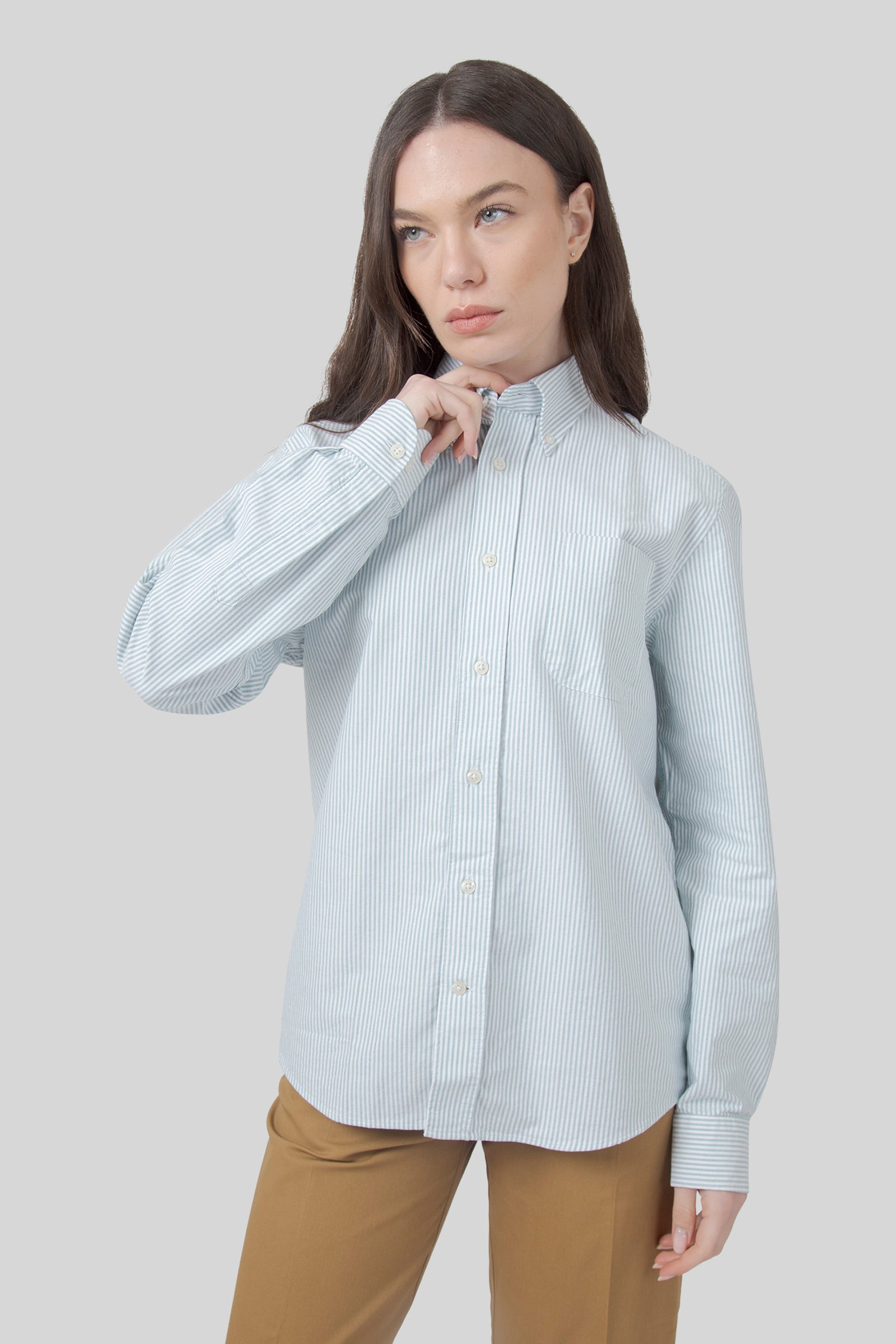 Sebago Camicia Doubling Ox Bianco/verde Unisex - 10