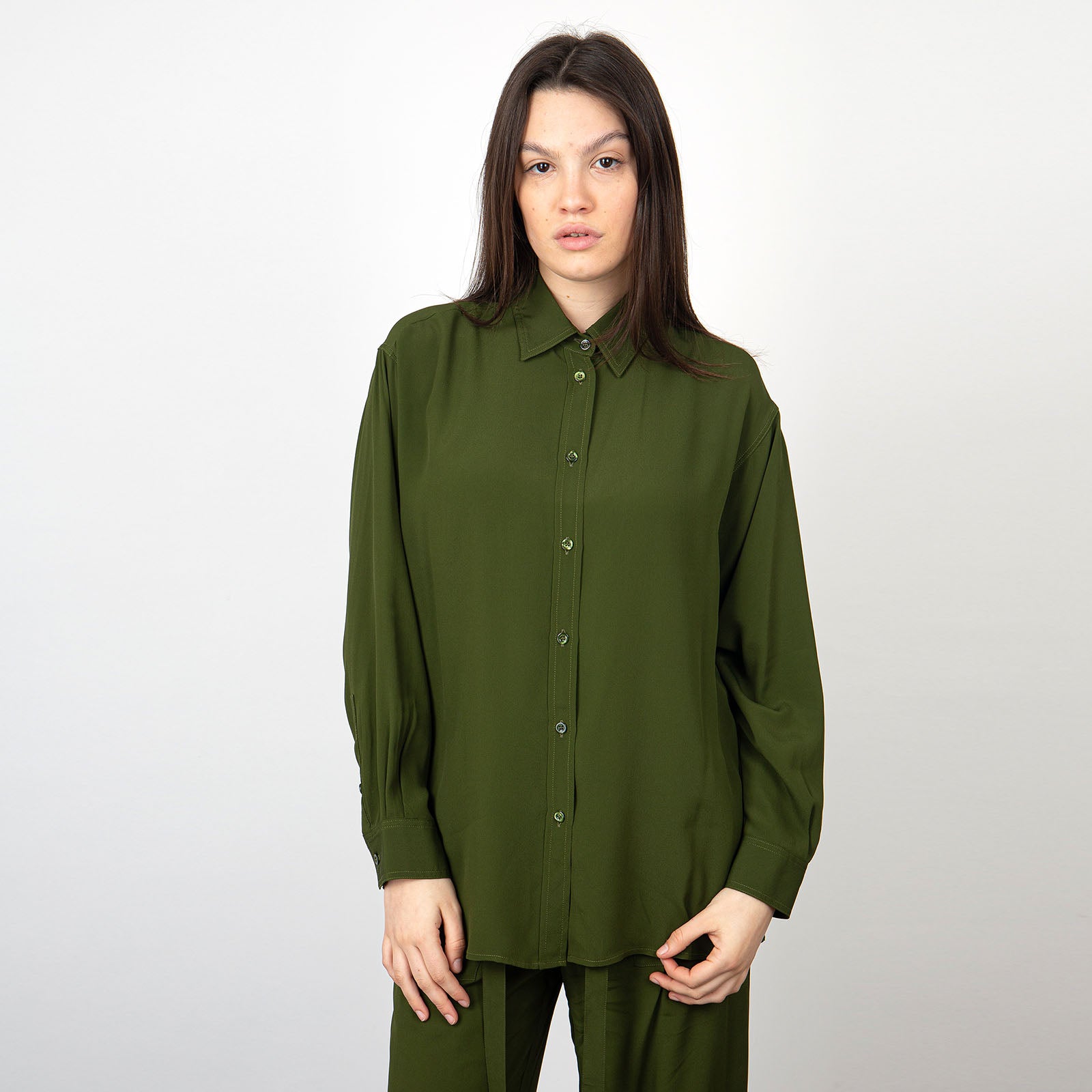 SemiCouture Verdiana Silk Shirt Green - 7