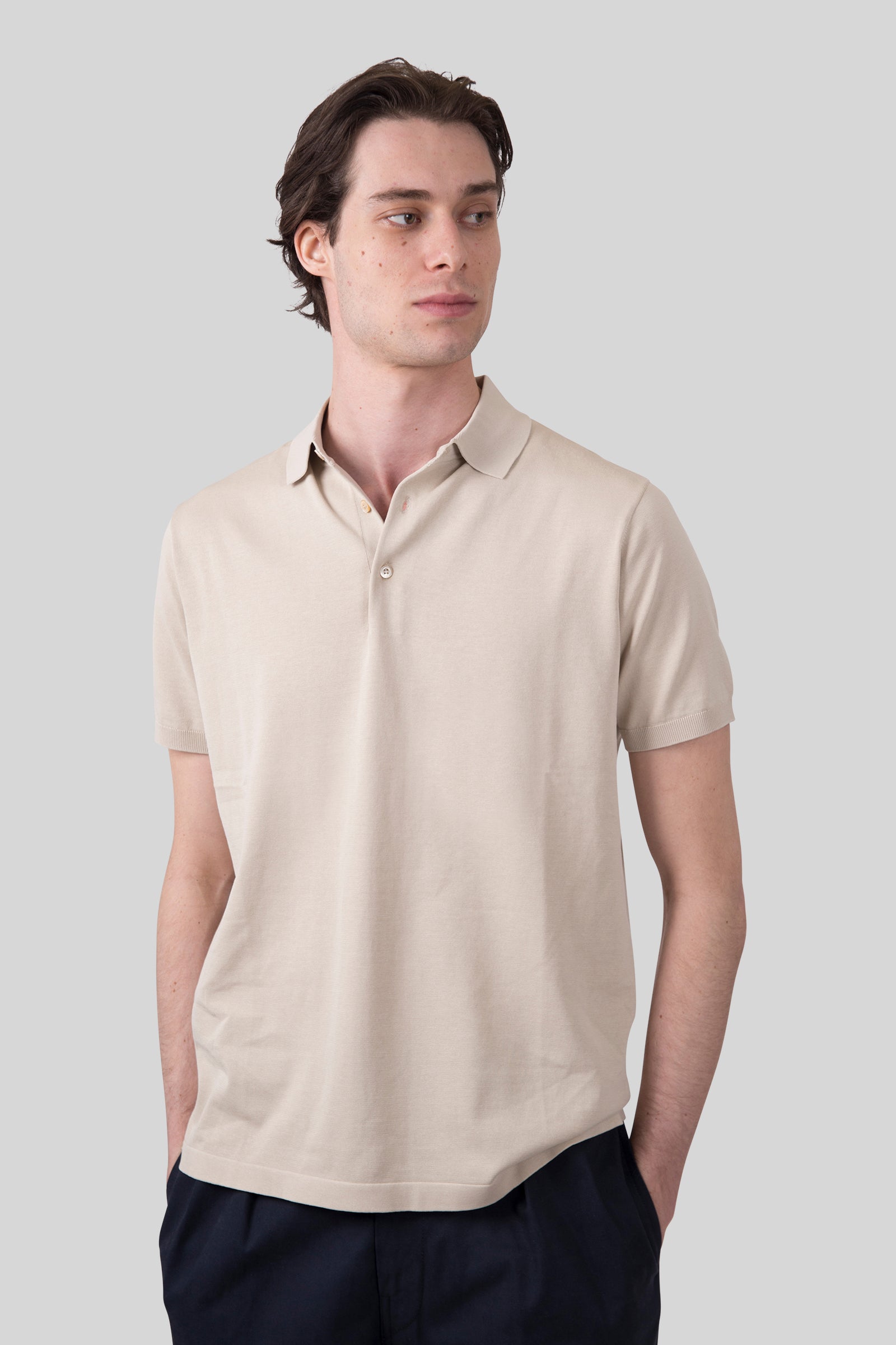 Aspesi Polo In Maglia Beige Uomo - 2