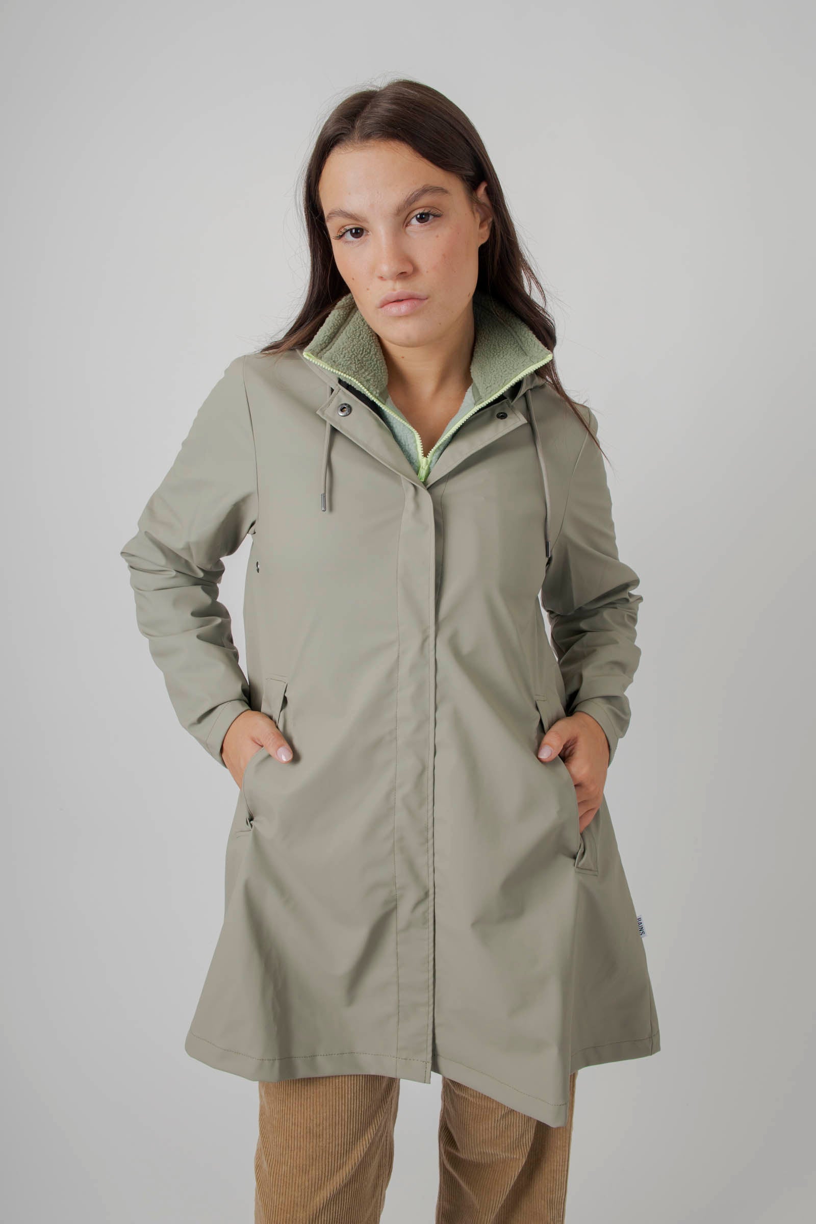 Rains A-line Jacket Verde Chiaro Donna - 5
