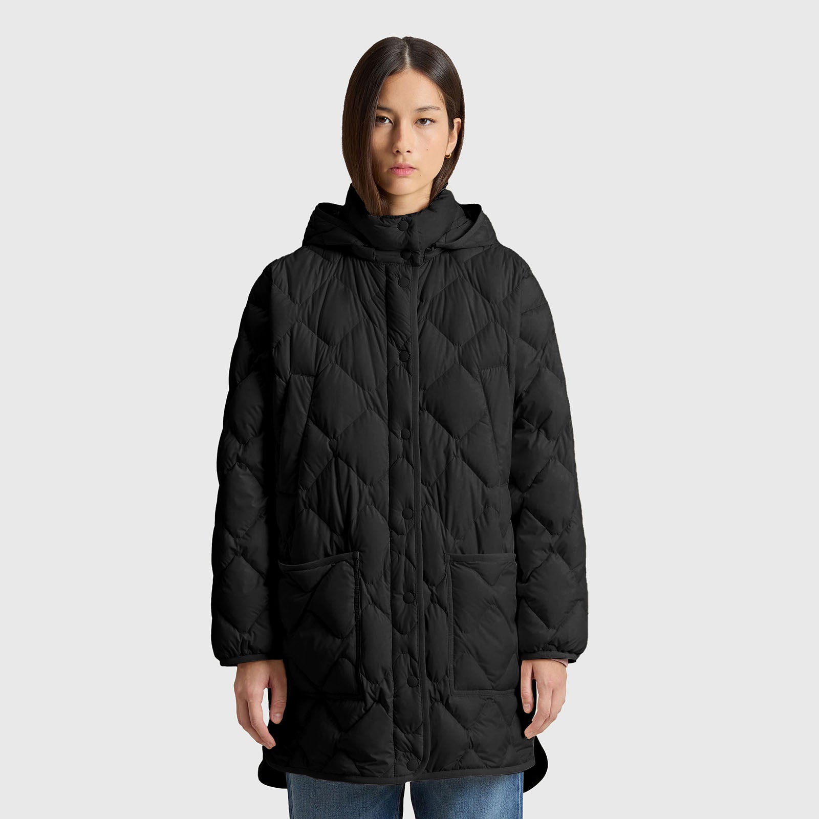 Woolrich Giacca A Mantella Heritage Con Cappuccio Removibile Nero Donna - 10