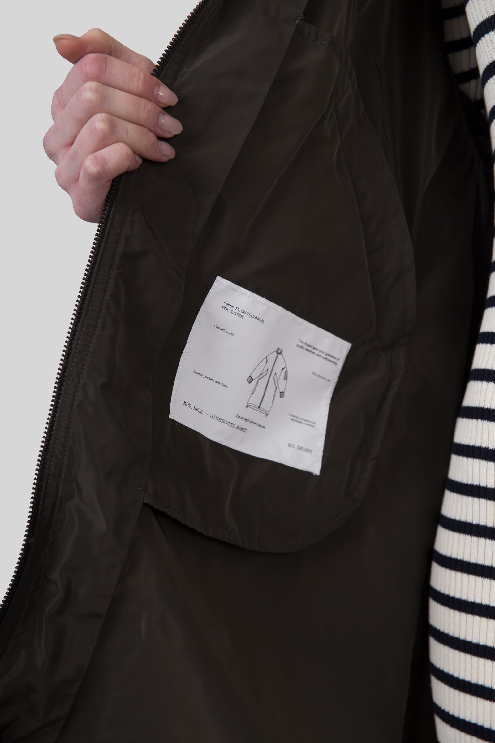 Aspesi Giubbotto Bombo In Poliestere Tecnico Verde Militare Donna - 8