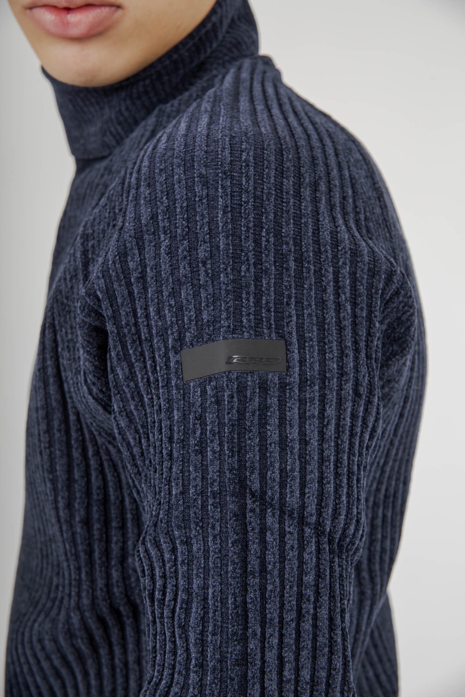 Rrd Maglia Velvet Rave Turtleneck Blu Scuro Uomo - 2