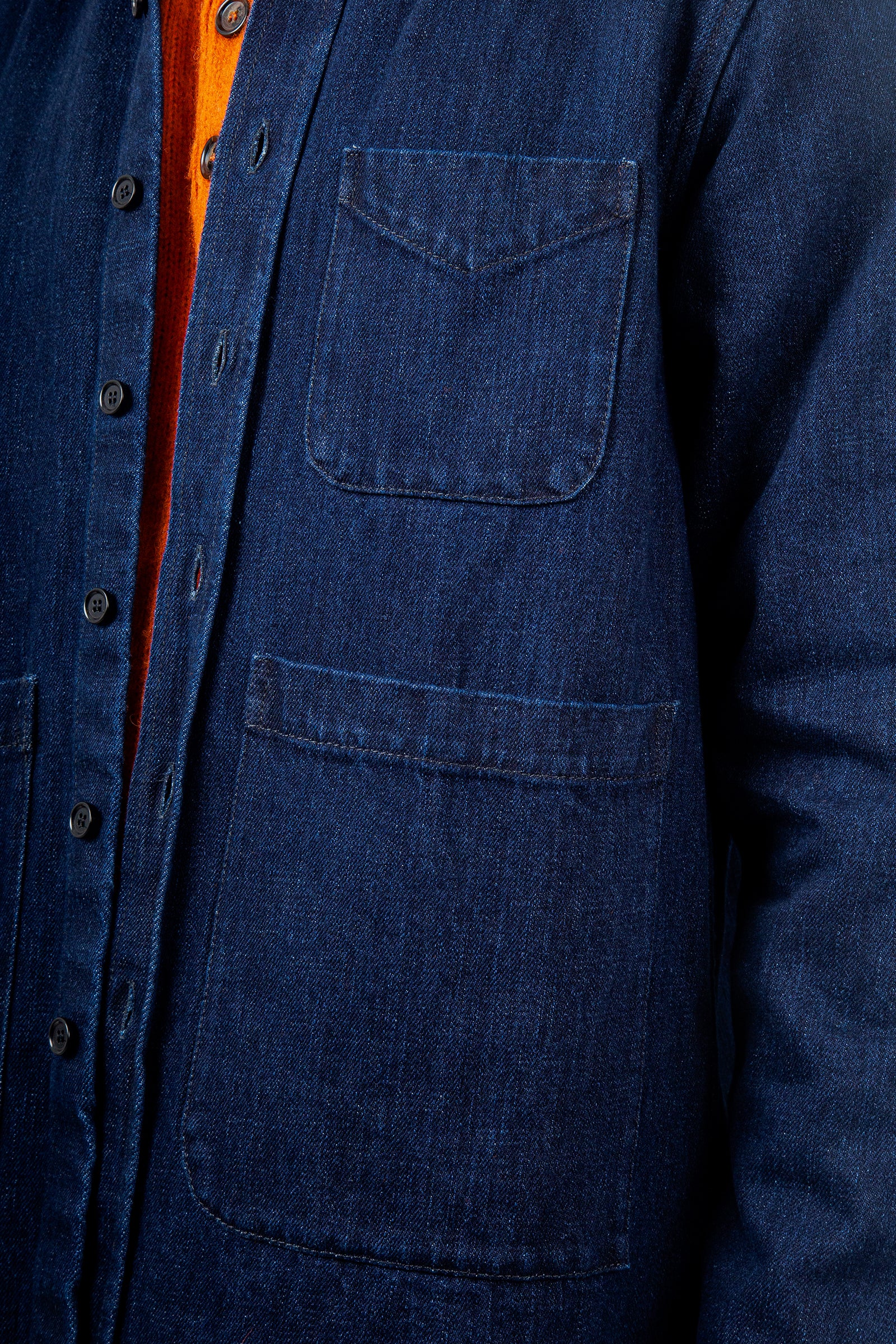 Aspesi Camicia Ut Denim Blu Medio Uomo - 6