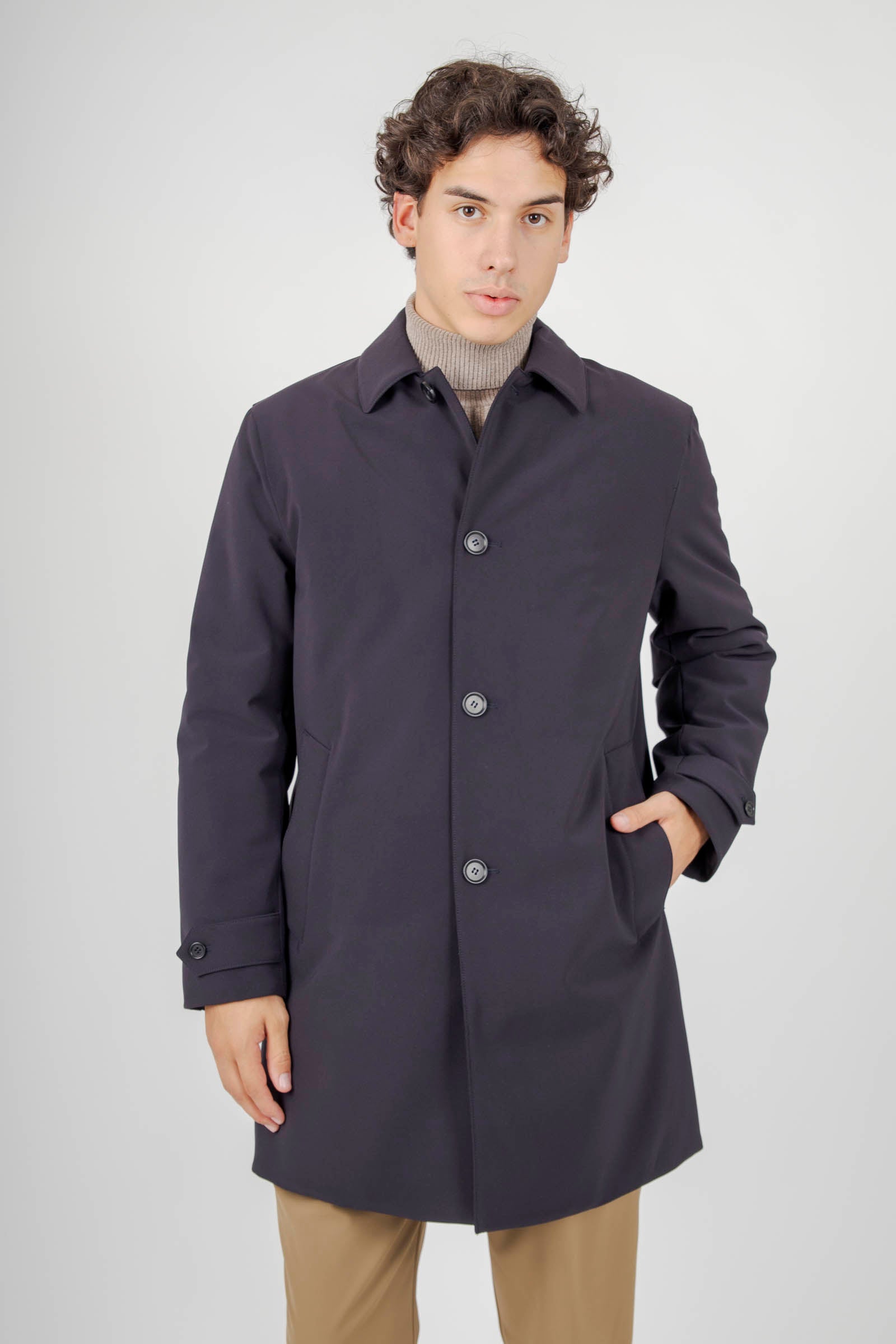 Aspesi Impermeabile Perfetto Blu Navy Uomo - 1