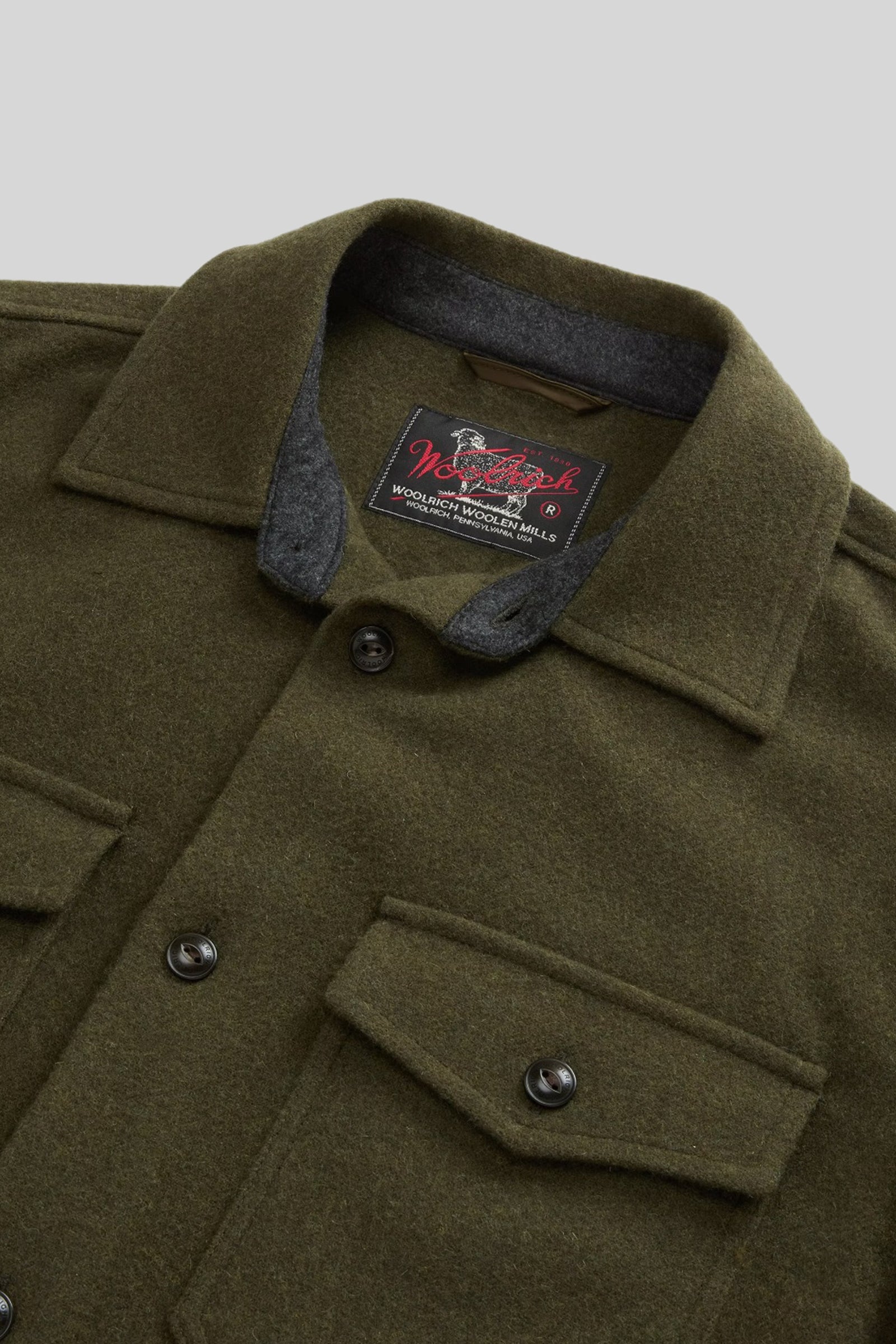 Woolrich Woolen Mills Ranger Overshirt Verde Militare Uomo - 4
