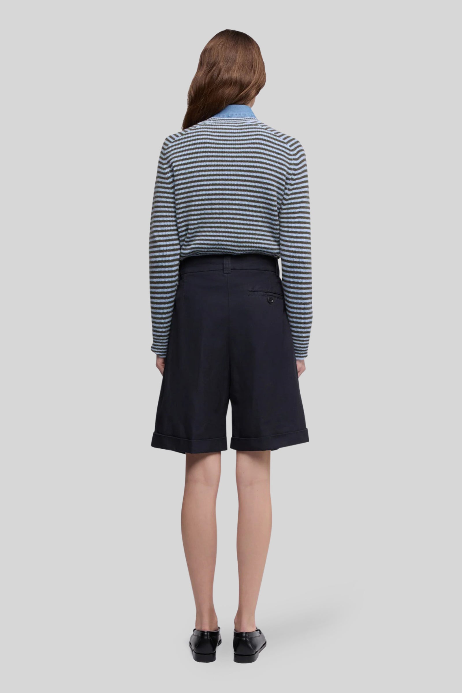 Cotton And Slub Linen Bermuda Shorts - 3