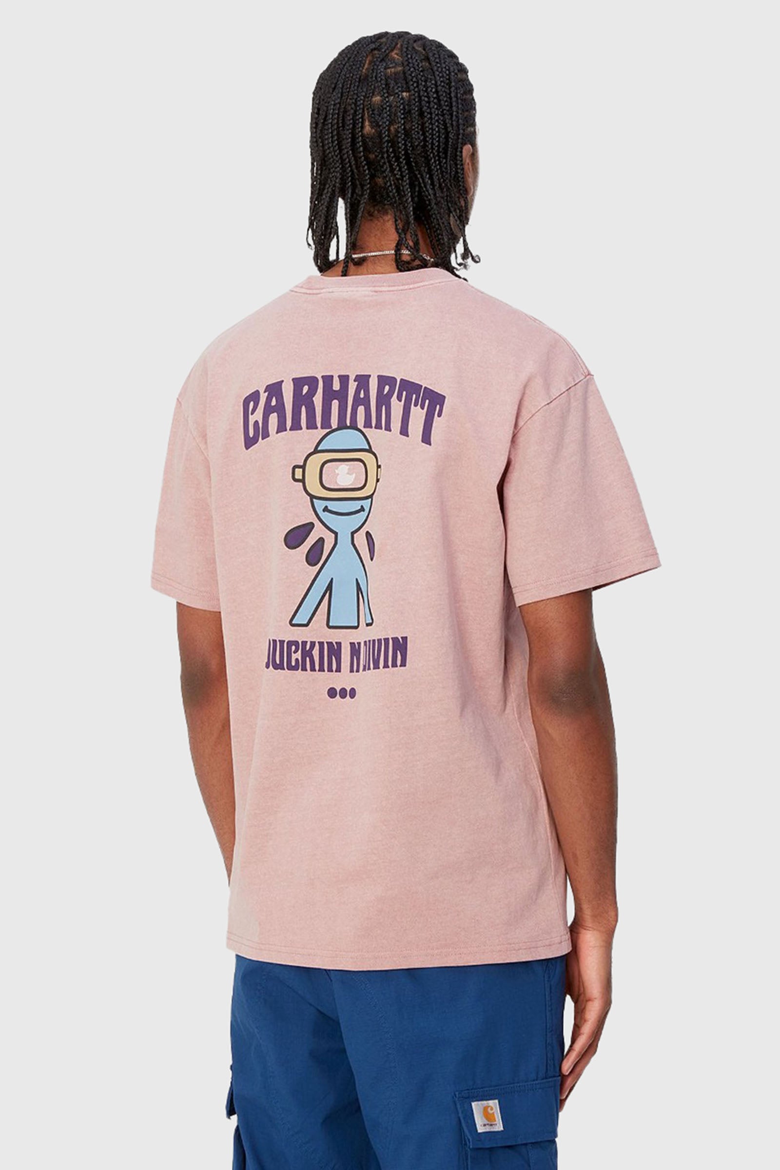 Carhartt Wip T-shirt Short Sleeve Duckin' Rosa Antico Uomo - 2