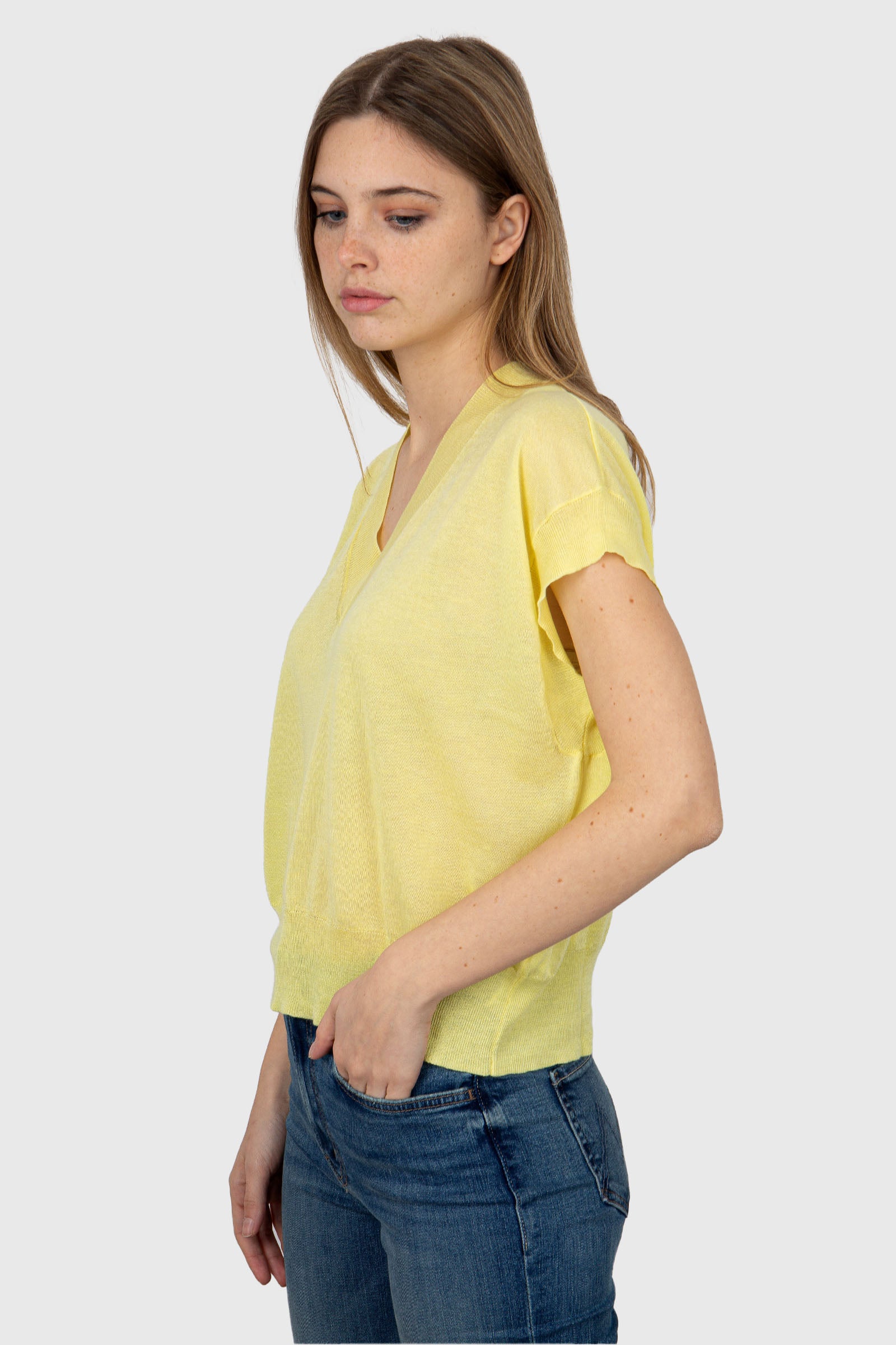 Absolut Cashmere Blair Synthetic Yellow Sweater - 3