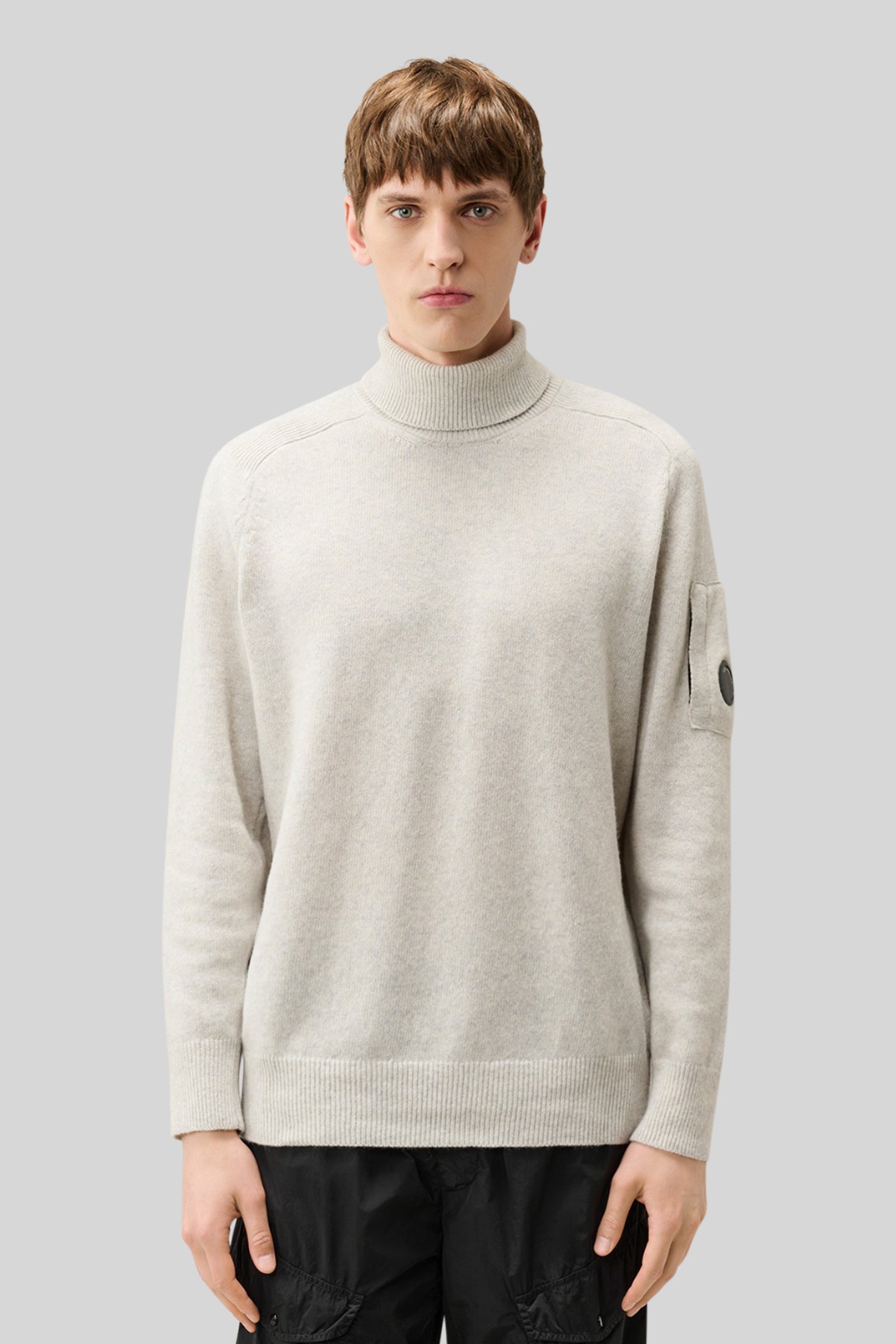 C.p. Company Maglia Lambswool Grs Turtleneck Bianco Off Uomo - 1