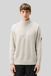 C.p. Company Maglia Lambswool Grs Turtleneck Bianco Off Uomo c.p. company
