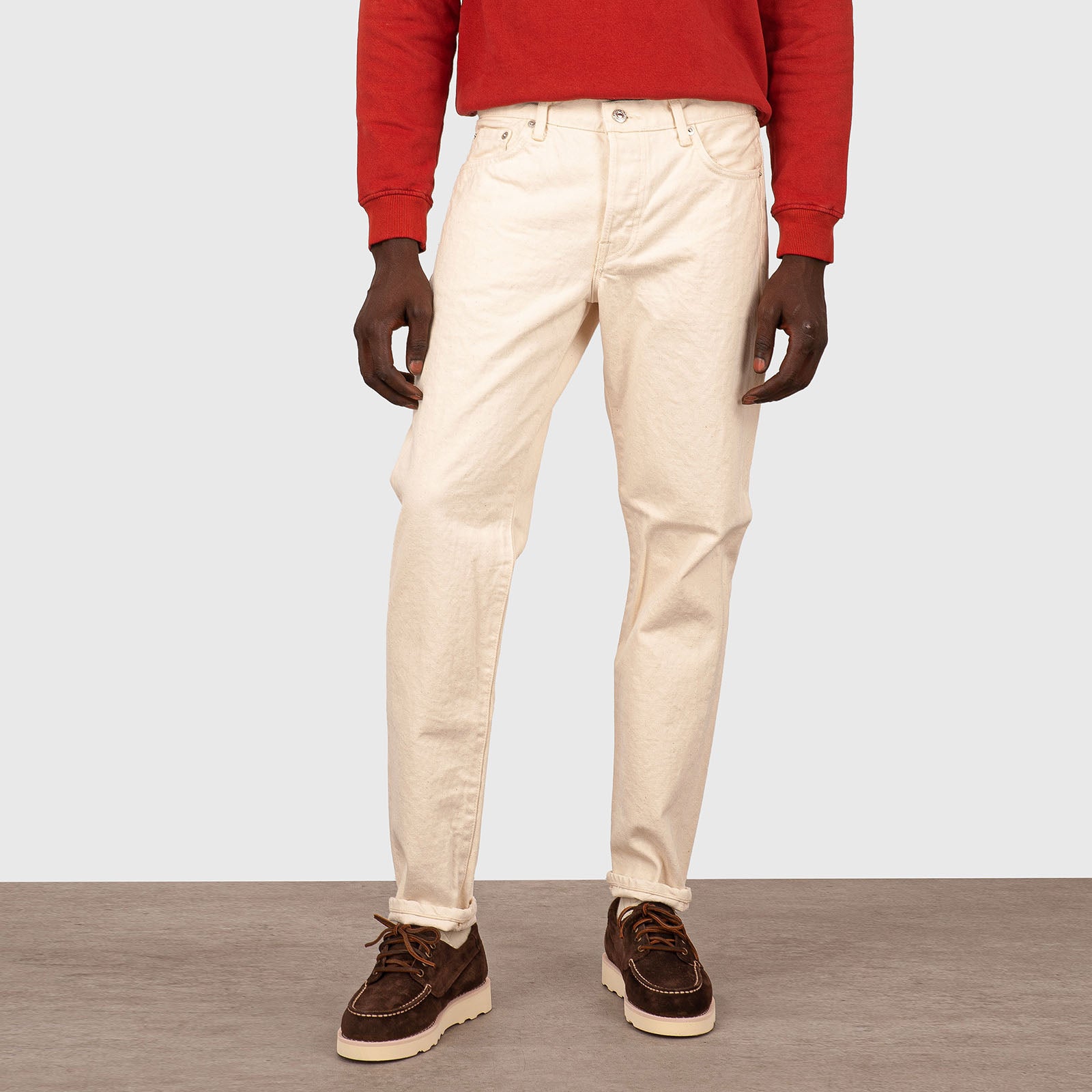 Edwin Jeans Regular Tapered Bianco Off Uomo - 7