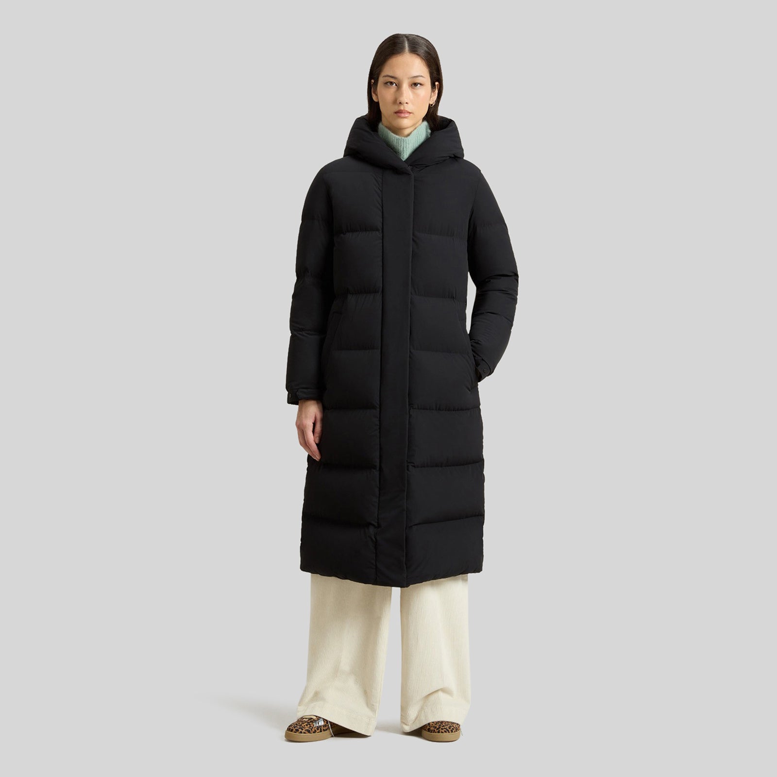 Woolrich Cloud Madison Long Coat Nero Donna - 8