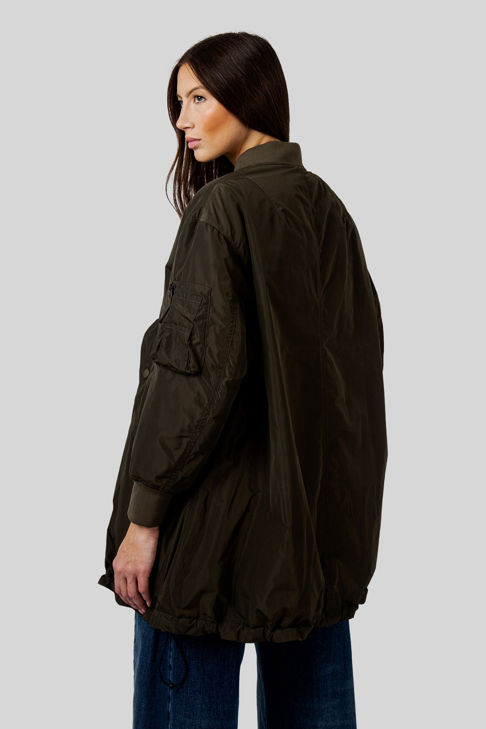 Aspesi Bomber In Tessuto Tecnico Con Ovatta Thermore® Verde Militare Donna - 3