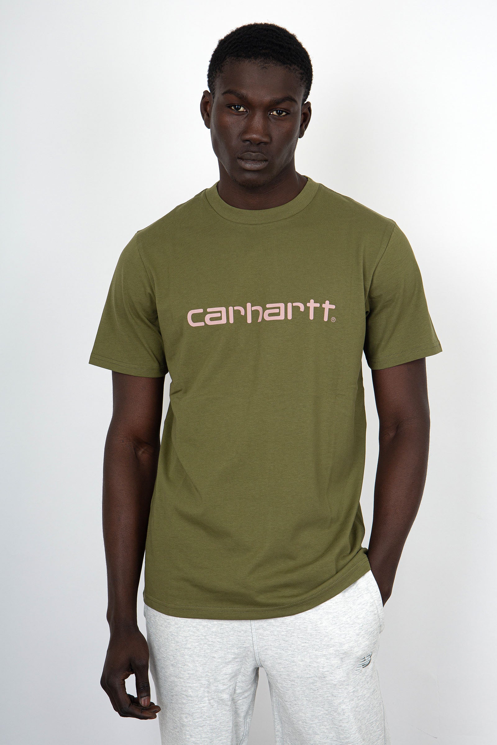 Carhartt WIP T-Shirt S/S Script Cotone Verde - 1