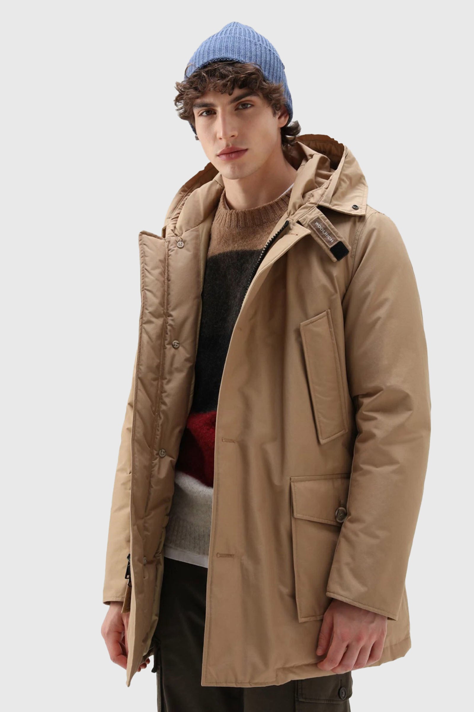 Woolrich Arctic Parka In Ramar Cloth Con Pelliccia Removibile Beige Uomo - 2