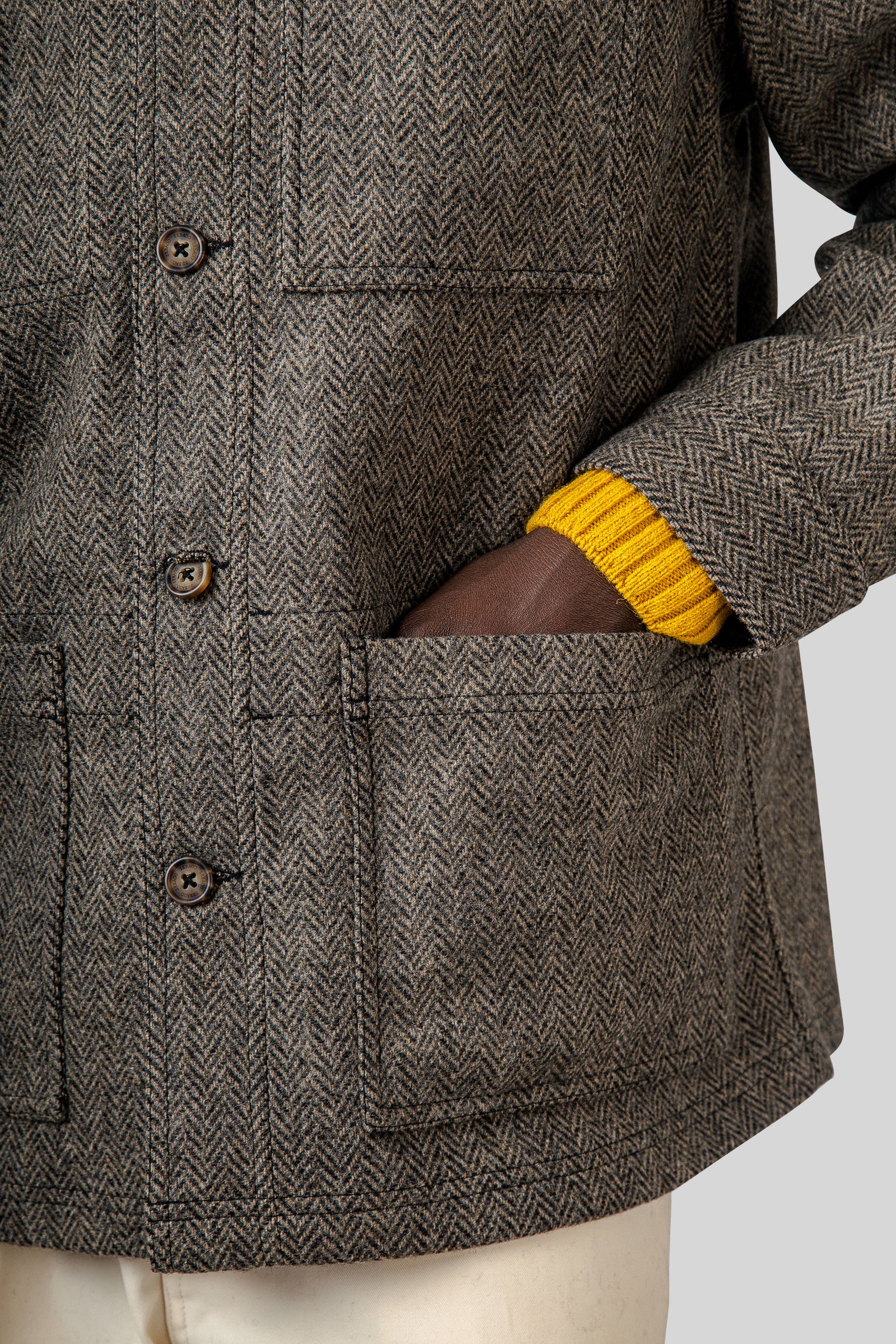 Dorr Wool Herringbone Overshirt - 4