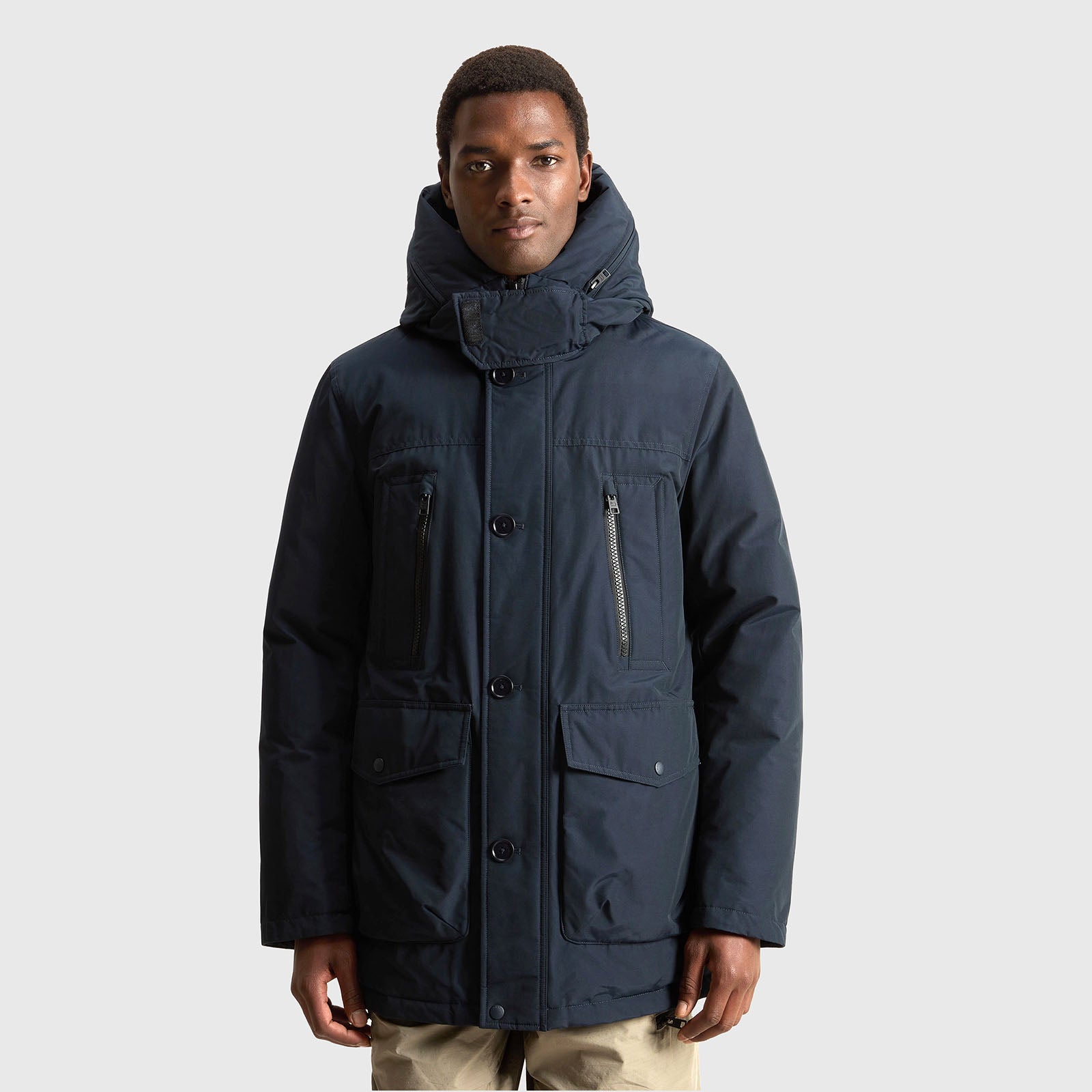 Woolrich Arctic Parka Evolution In Ramar Cloth Blu Uomo - 12