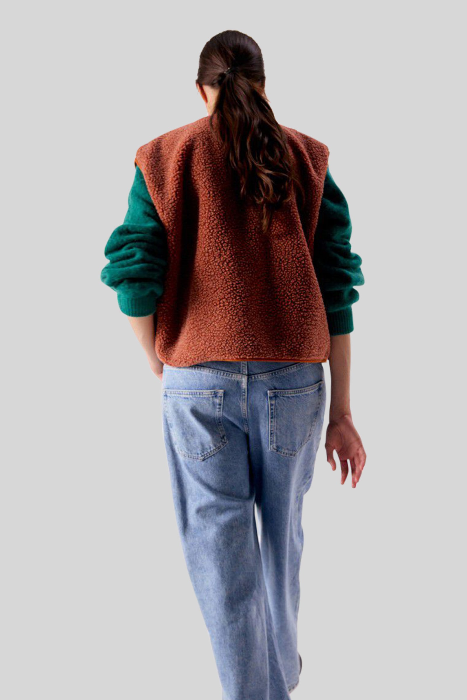 American Vintage Gilet Hoktown Terracotta Donna - 3