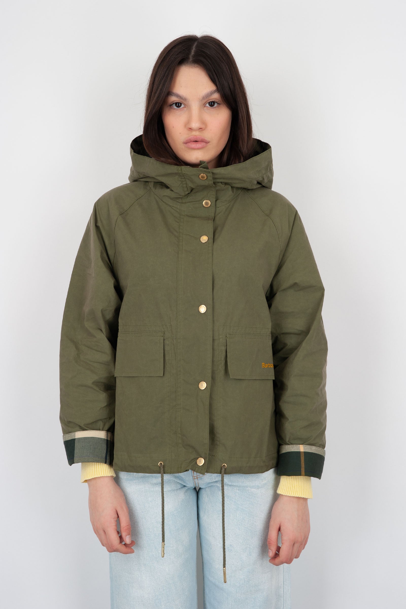 Barbour Giubbotto Nith Showerproof Verde Militare Donna - 1