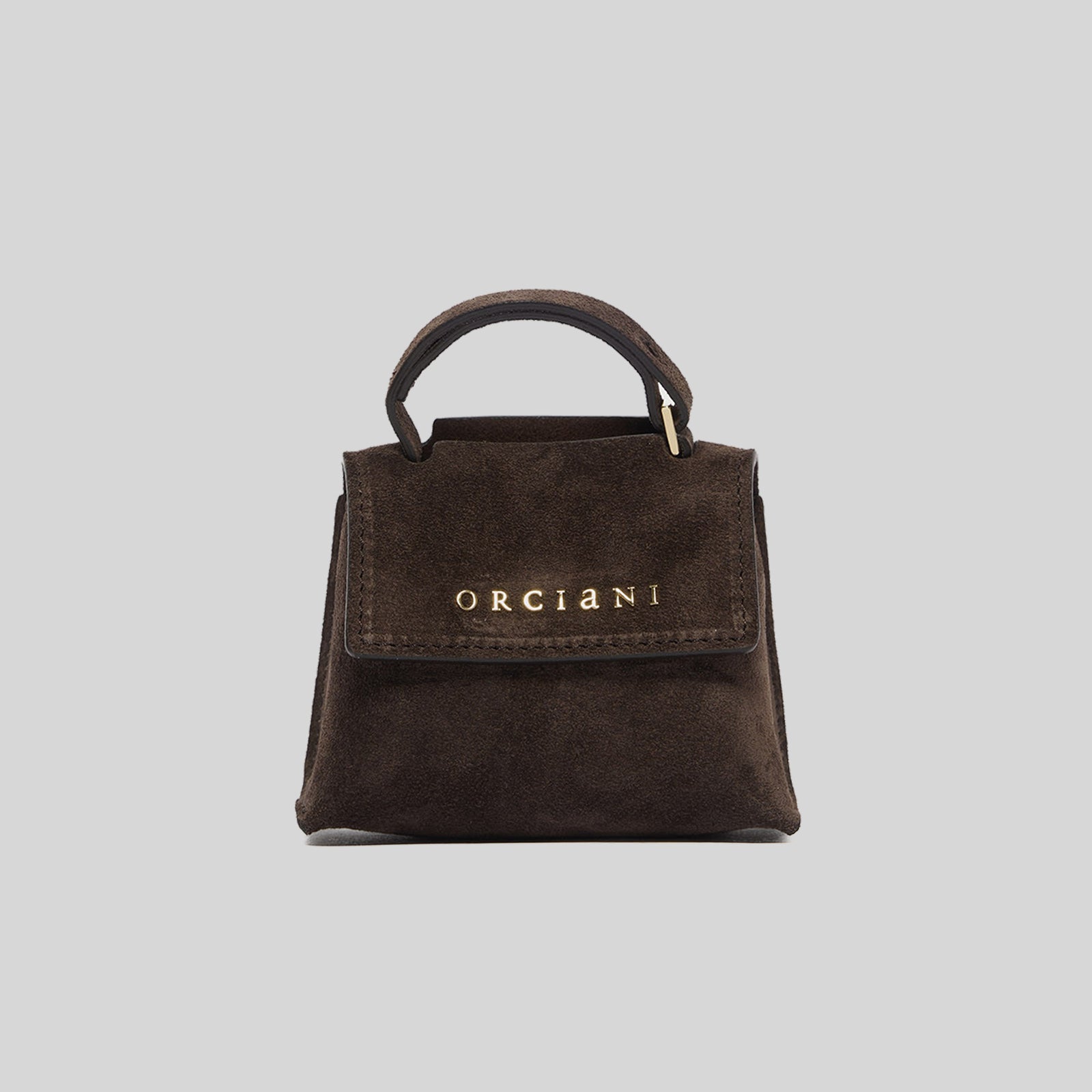 Orciani Charm Mini Sveva Peach In Suede Testa Di Moro Donna - 4