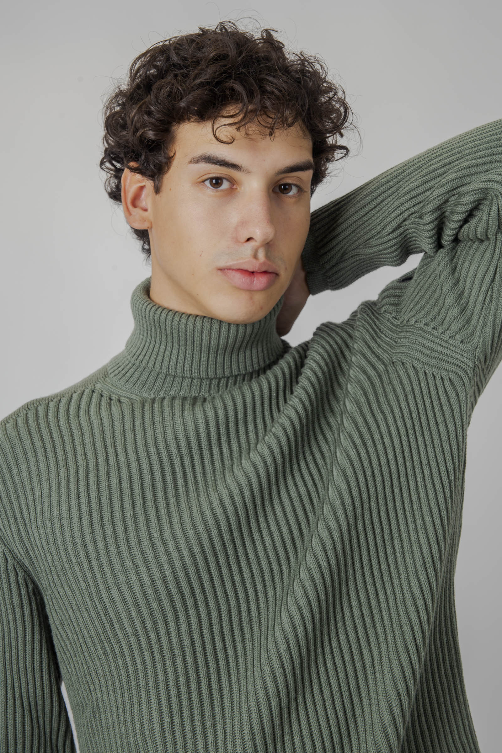 Company Maglia In Re-wool Turtleneck Verde Salvia Uomo