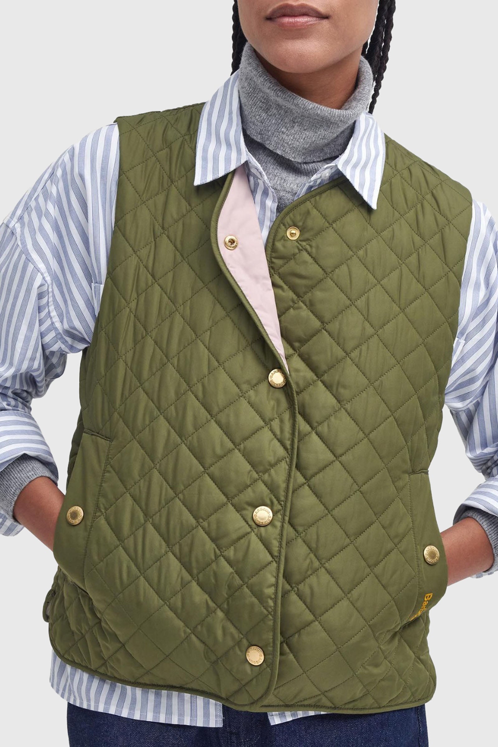 Barbour Gilet Trapuntato Lorelei Verde Oliva Donna - 5