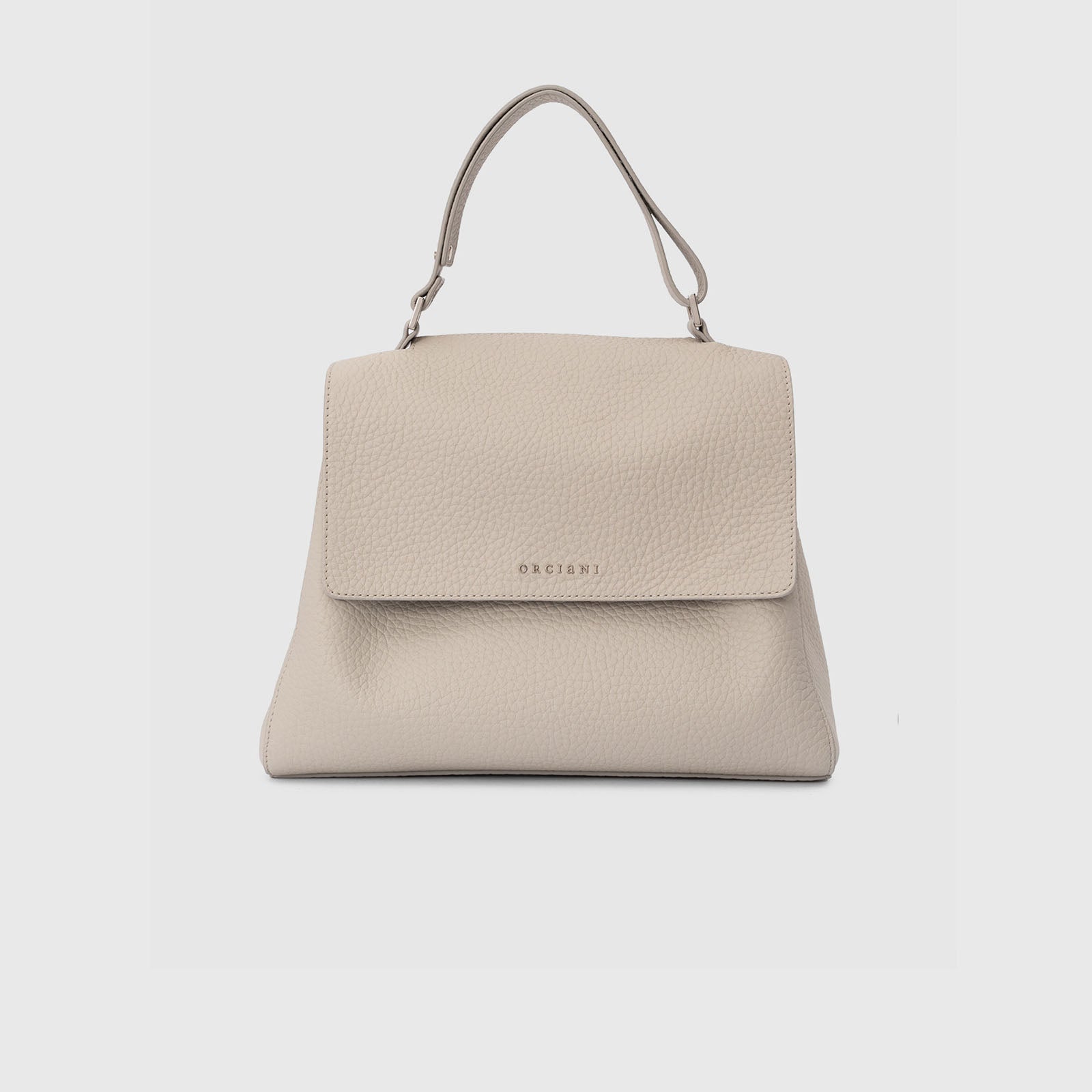 Orciani Borsa Media Sveva In Pelle Soft Grigio Chiaro Donna - 4