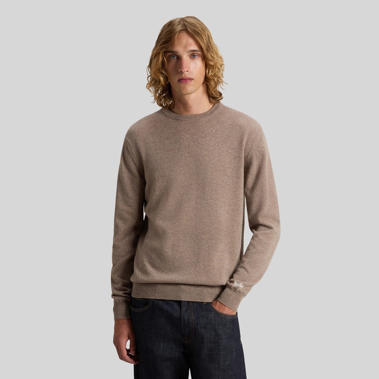 Woolrich Maglia Girocollo Lambswool Marrone Uomo - 4