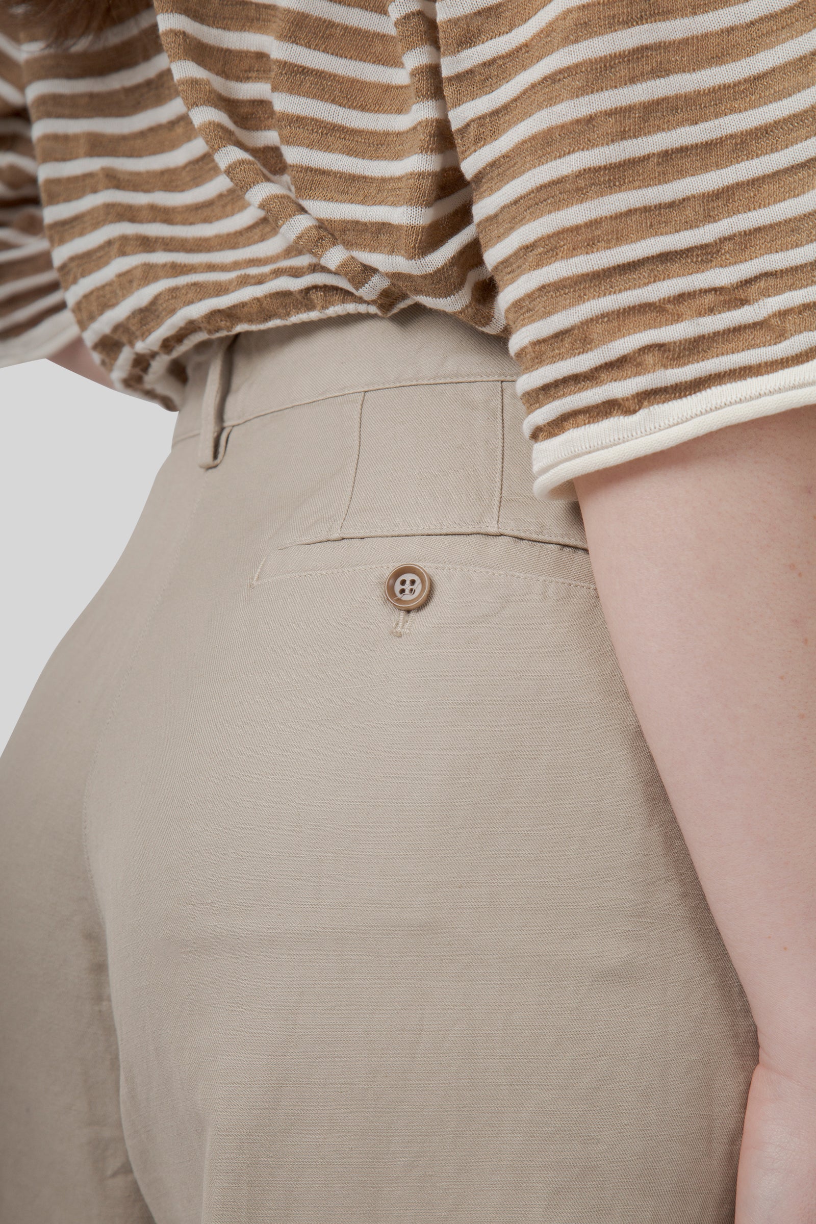 Cotton And Linen Gabardine Pant - 6