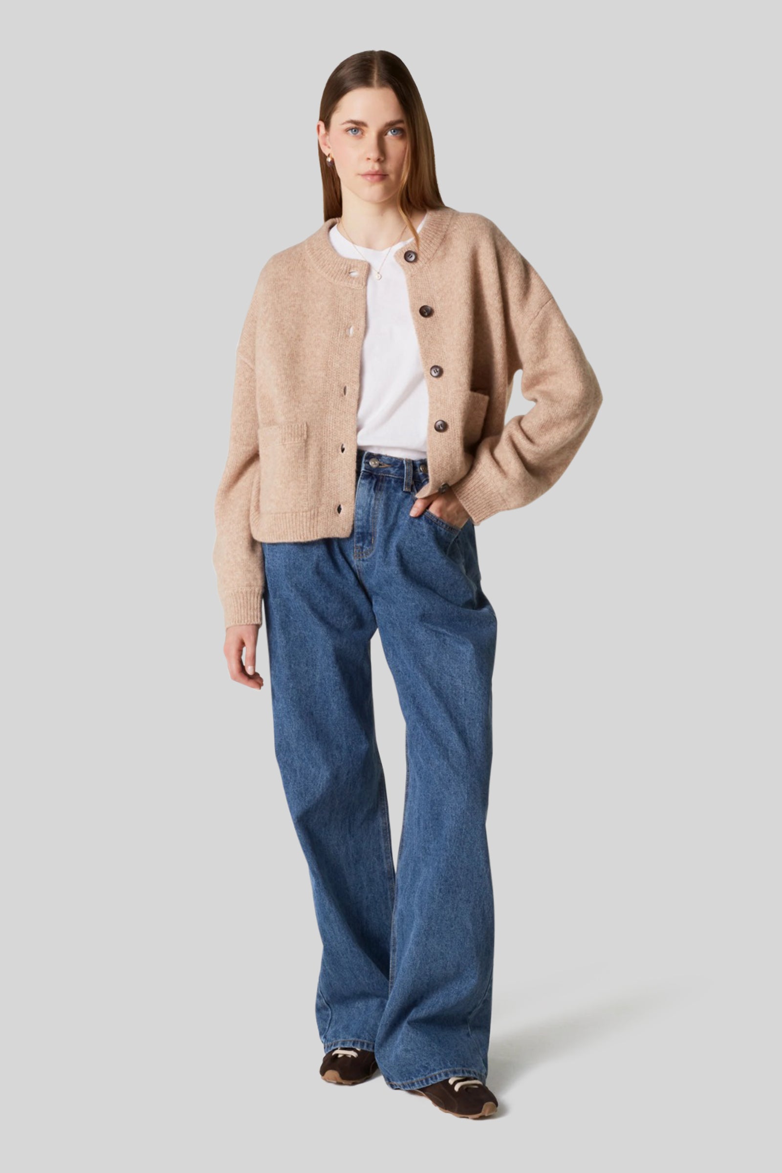 Absolut Cashmere Cardigan Wendy Beige Chiaro Donna - 2