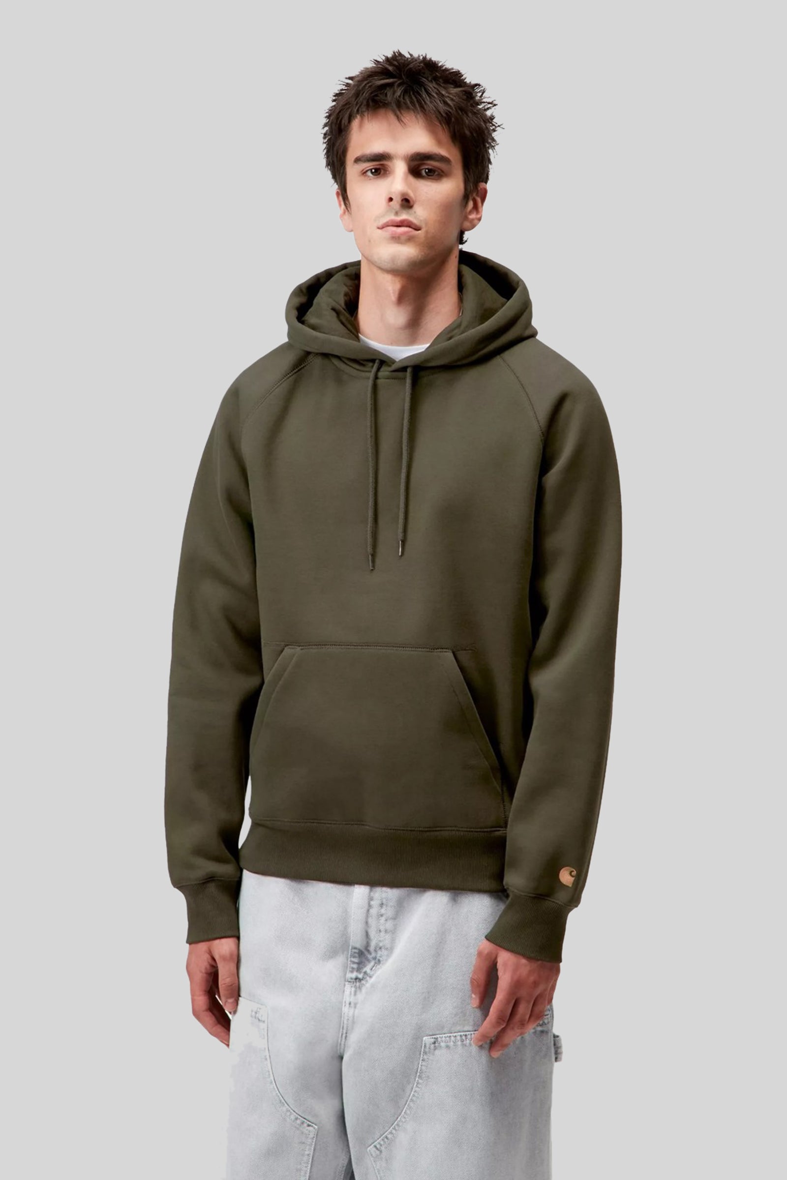 Carhartt Wip Hooded Chase Sweatshirt Verde Oliva Uomo - 1