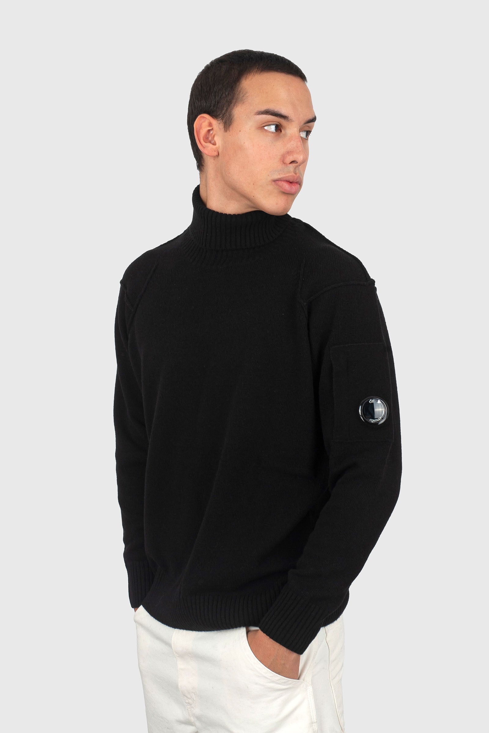 C.p. Company Maglia Lambswool Grs Turtleneck Knit Nero Uomo - 1