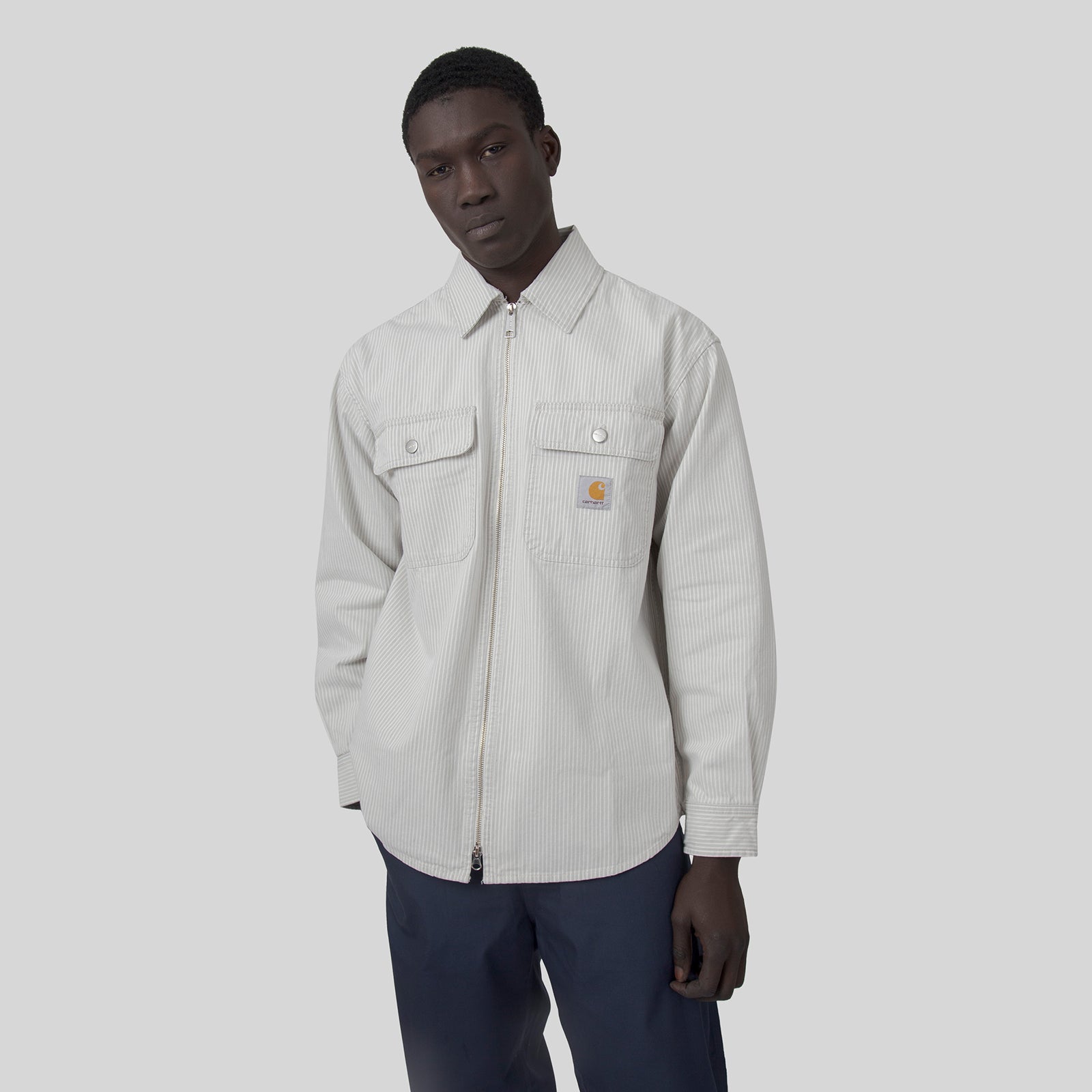 Carhartt Wip Mercer Shirt Jac Bianco/grigio Uomo - 7