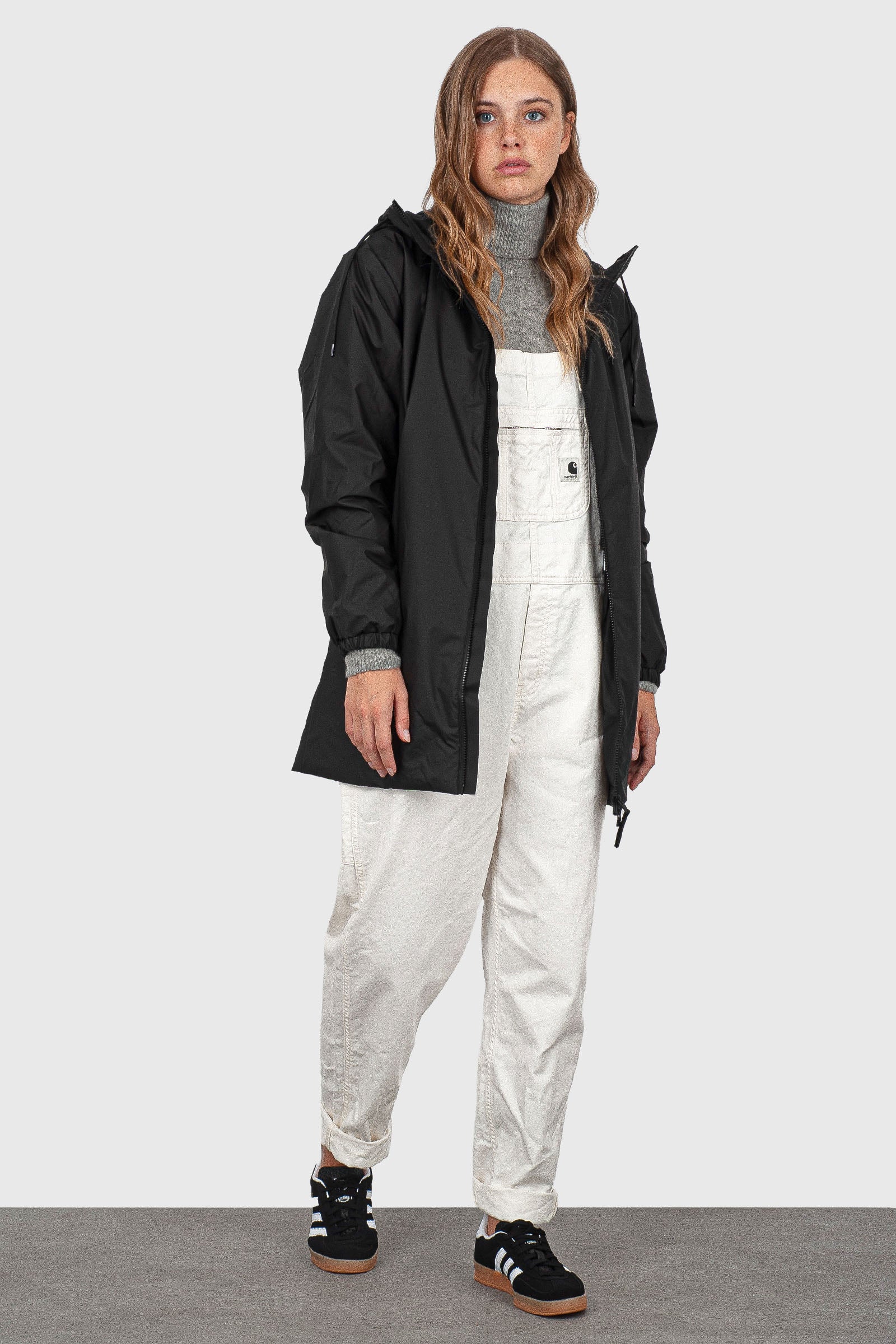 Rains Lohja Long Jacket Nero Donna - 6