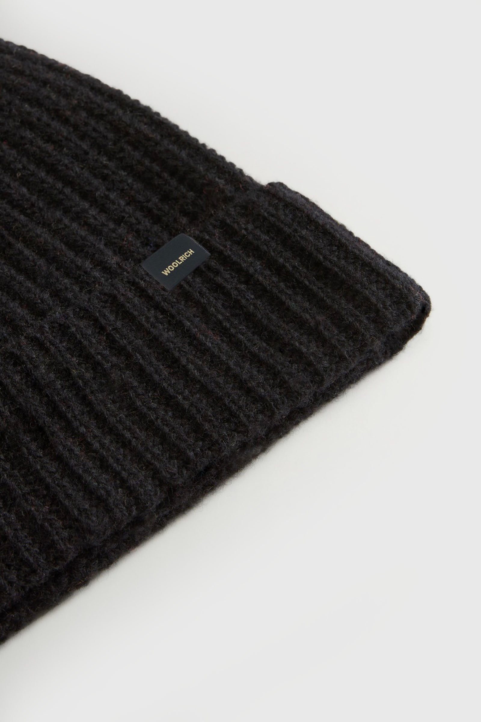 Woolrich Knitted Ribbed Beanie Nero Unisex - 2