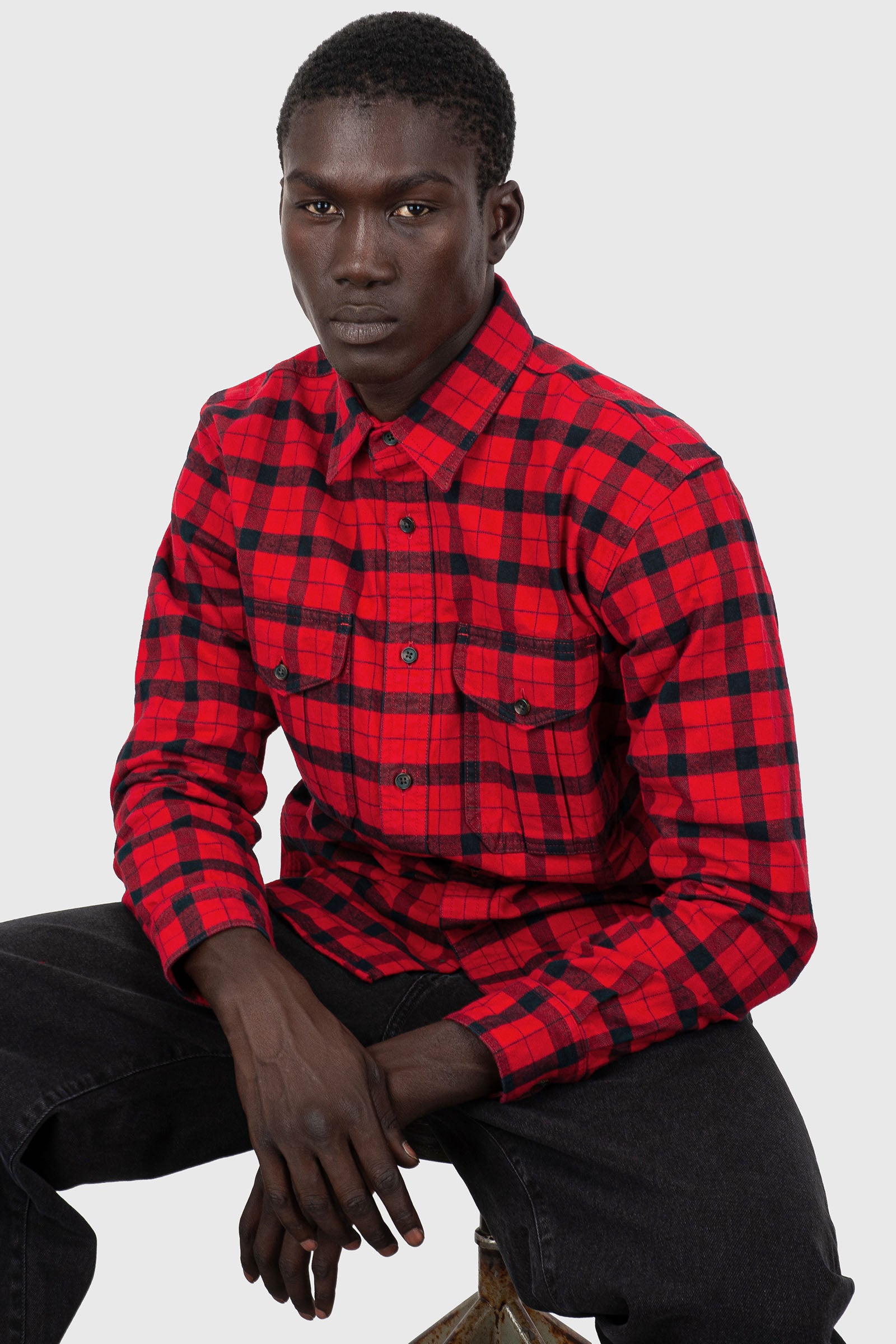 Filson Camicia Alaskan Guide Nero/rosso Uomo - 1