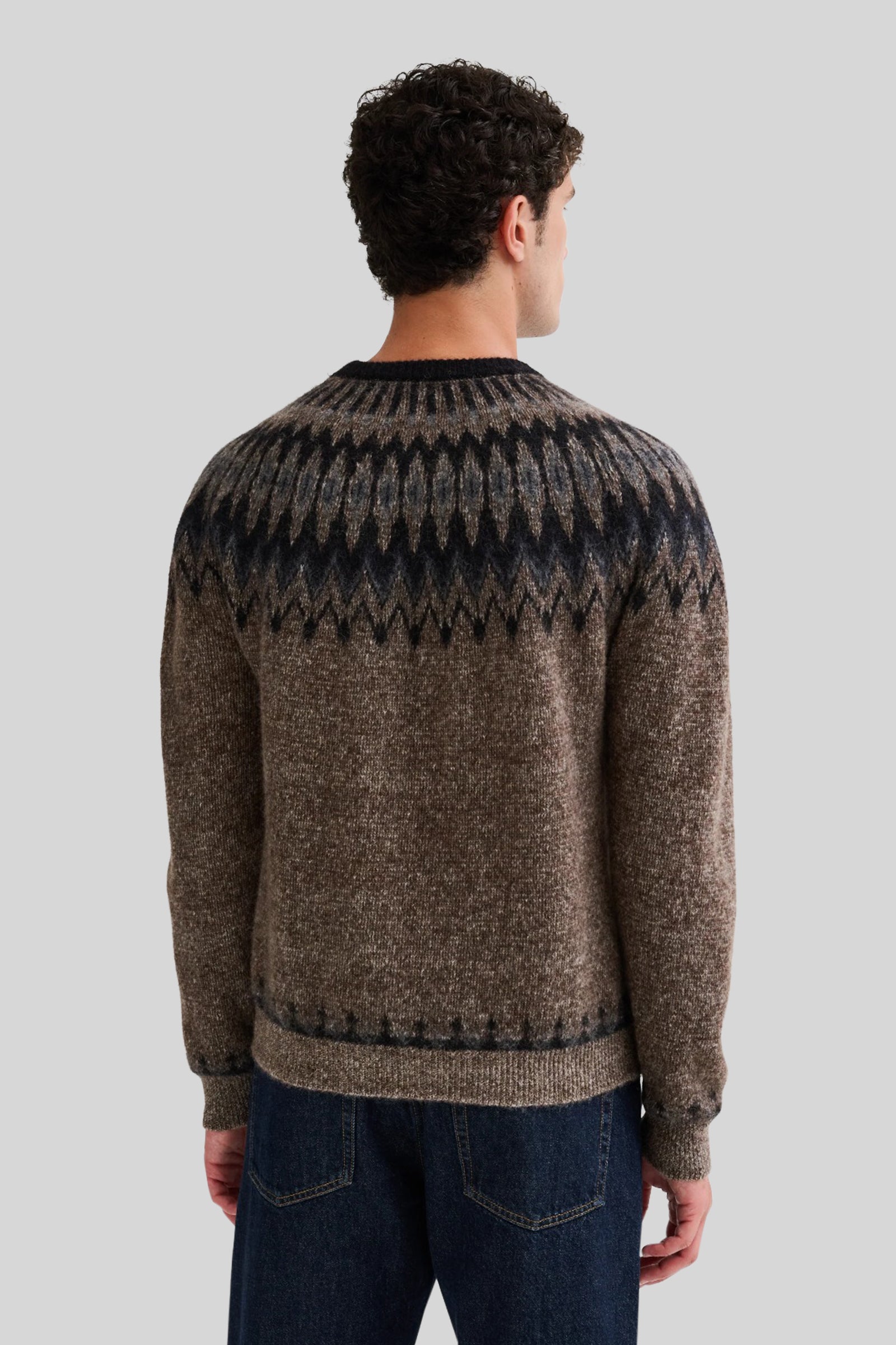 Roberto Collina Maglia Con Jacquard Nordico Moro Uomo - 2