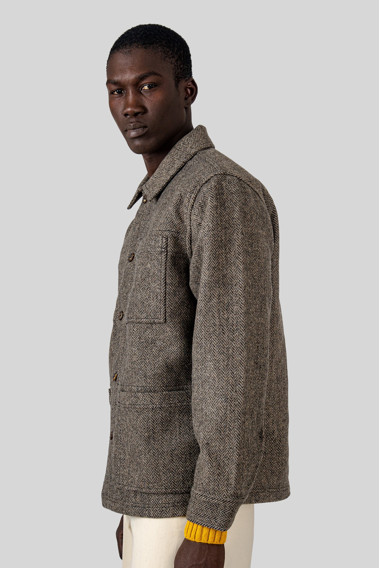 Dorr Wool Herringbone Overshirt - 3
