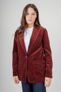 Aspesi Blazer In Velluto A Coste Bordeaux Donna aspesi