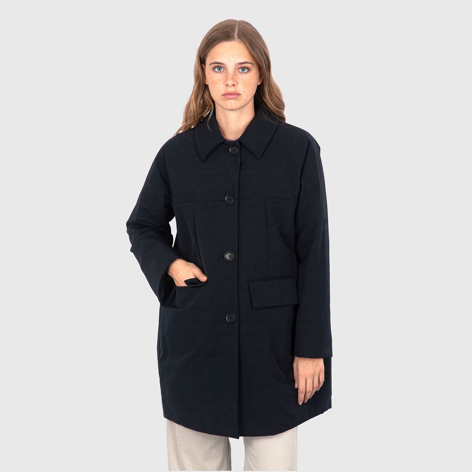 Aspesi Cappotto Aveline Blu Navy Donna - 8