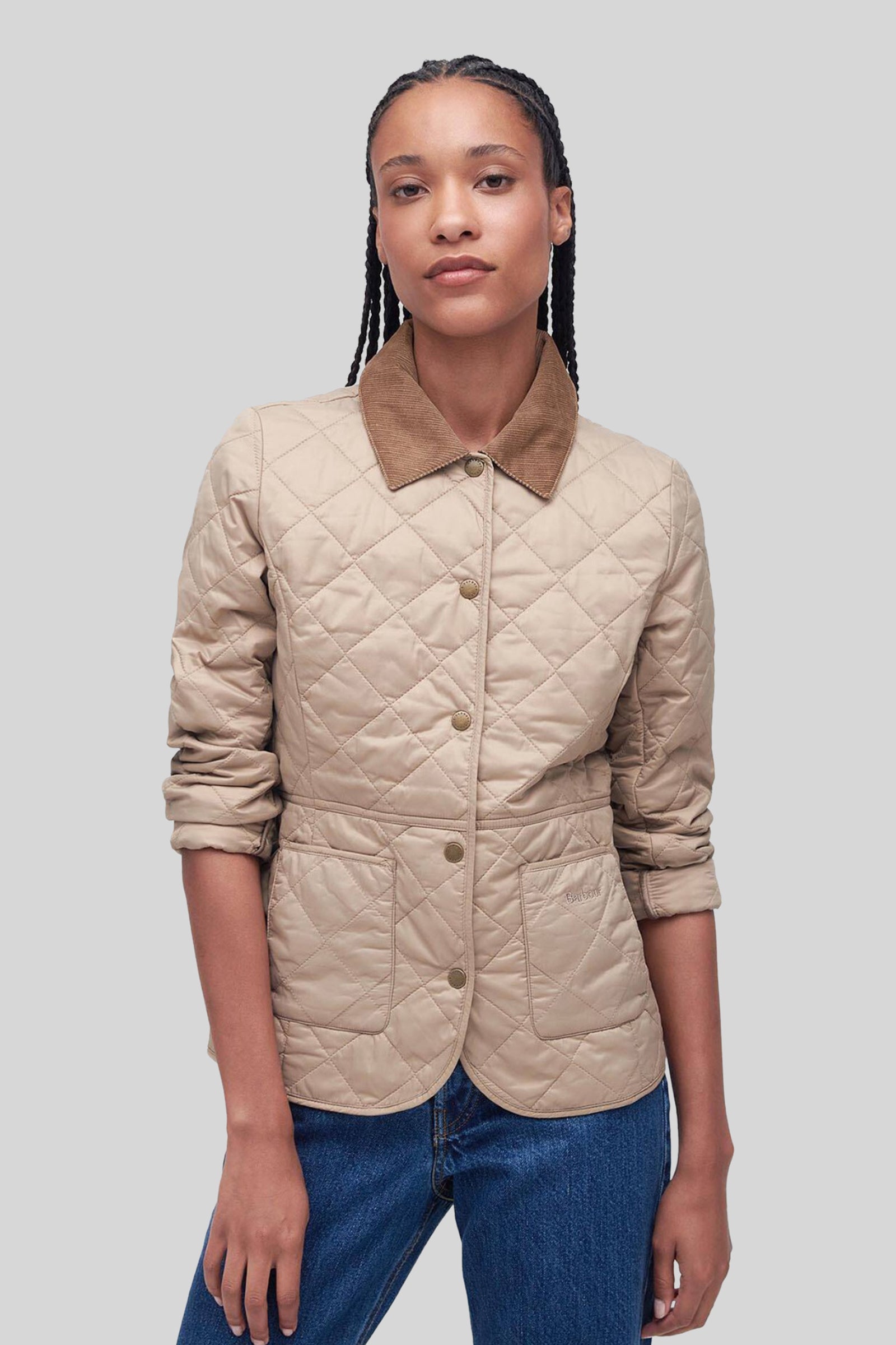 Barbour Deveron Quilt Beige Donna - 1