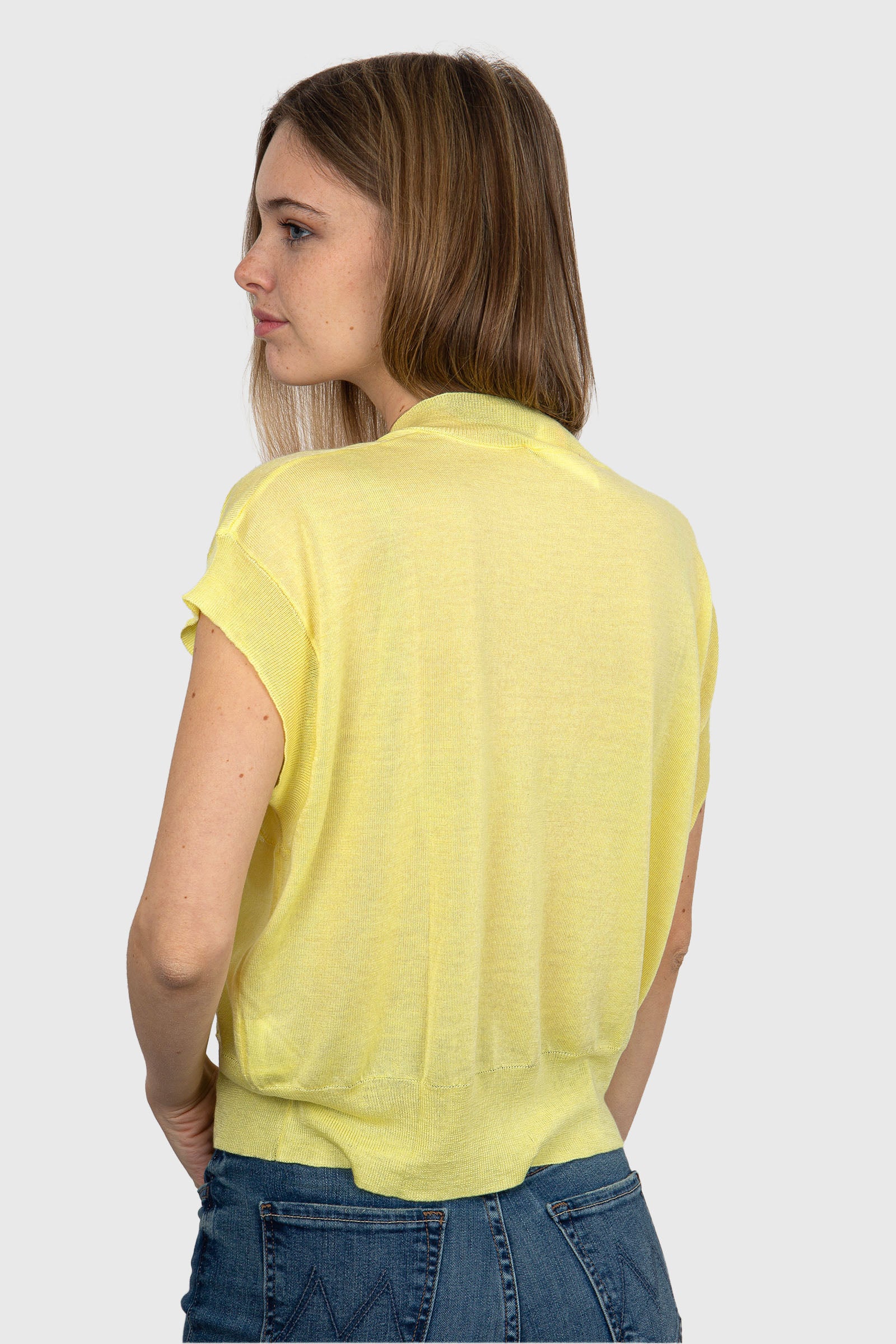 Absolut Cashmere Blair Synthetic Yellow Sweater - 4