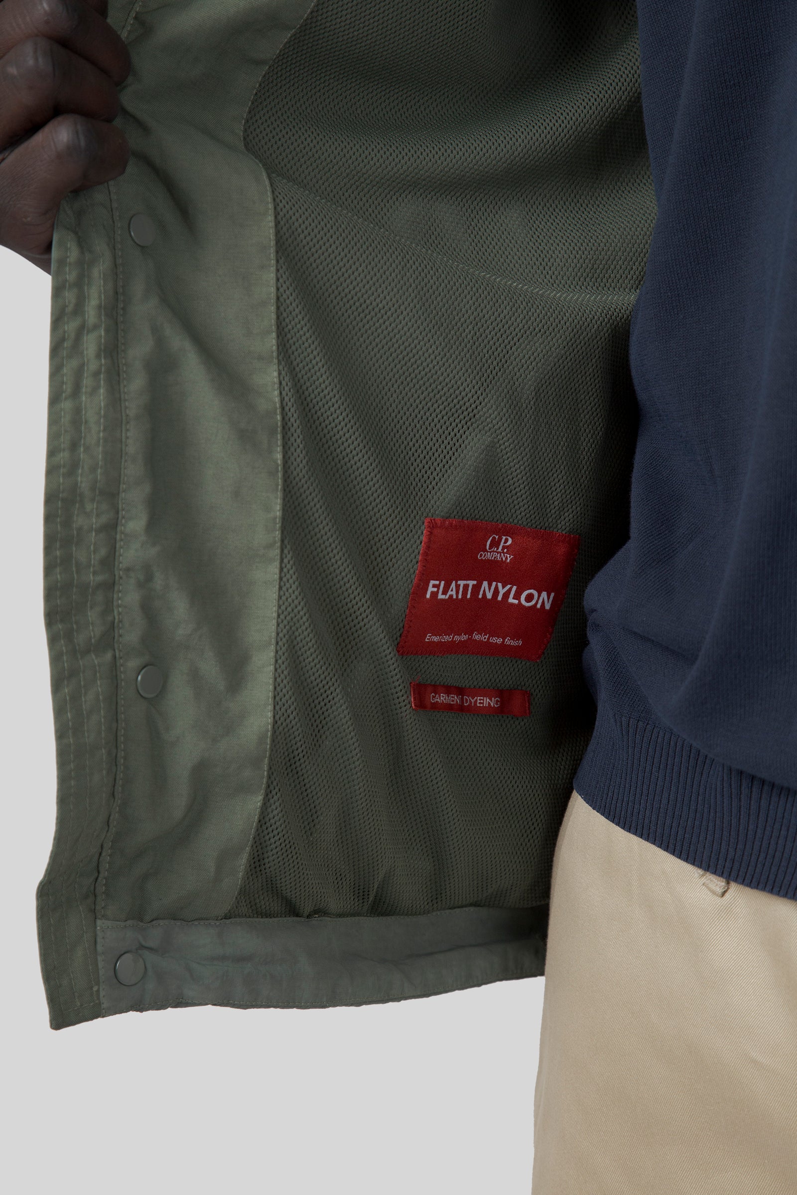 C.p. Company Overshirt Flatt Nylon Mixed Goggle Verde Uomo - 8