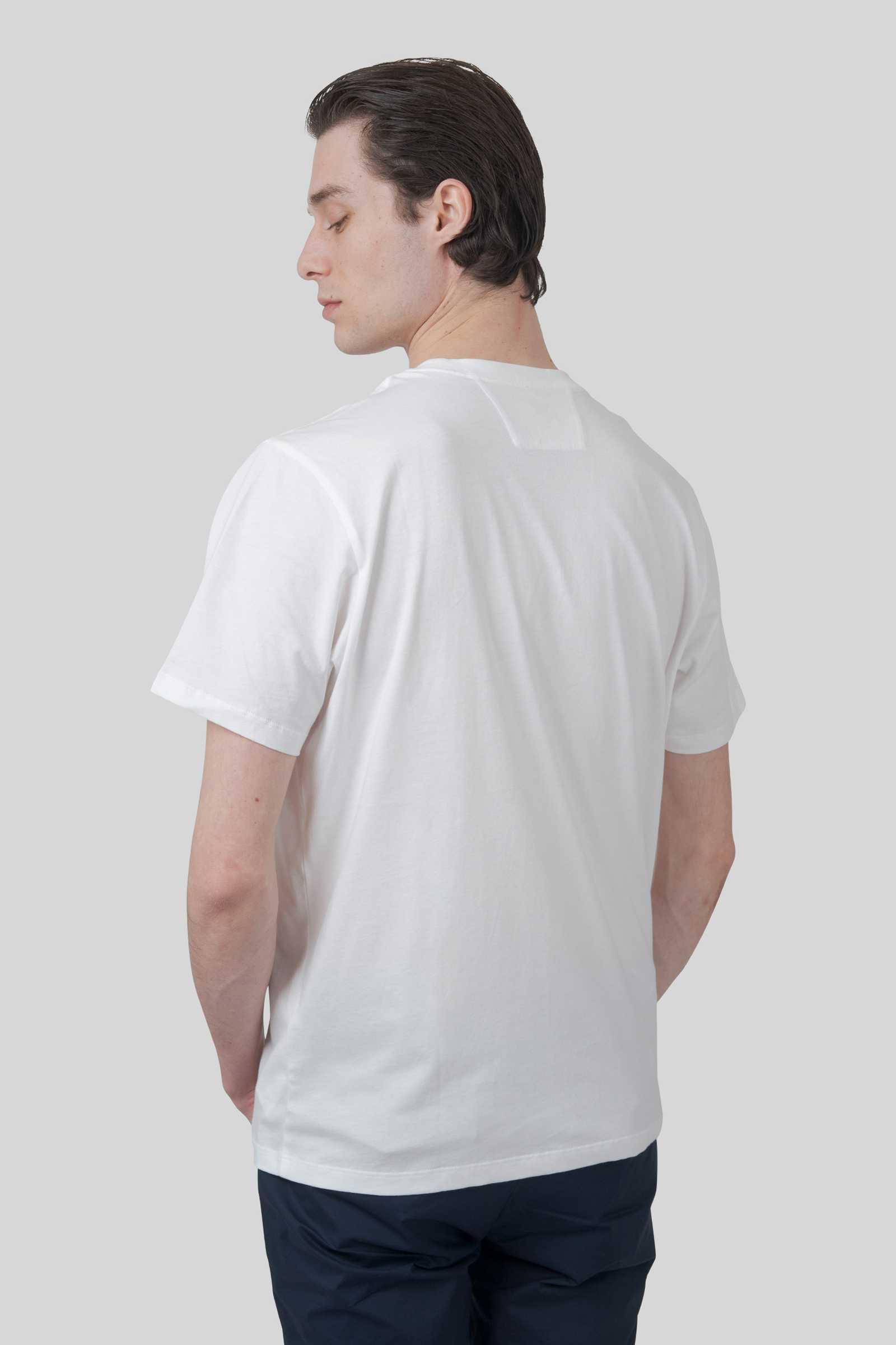 C.p. Company T-shirt 30/1 Jersey Logo Patch Bianco Off Uomo - 4