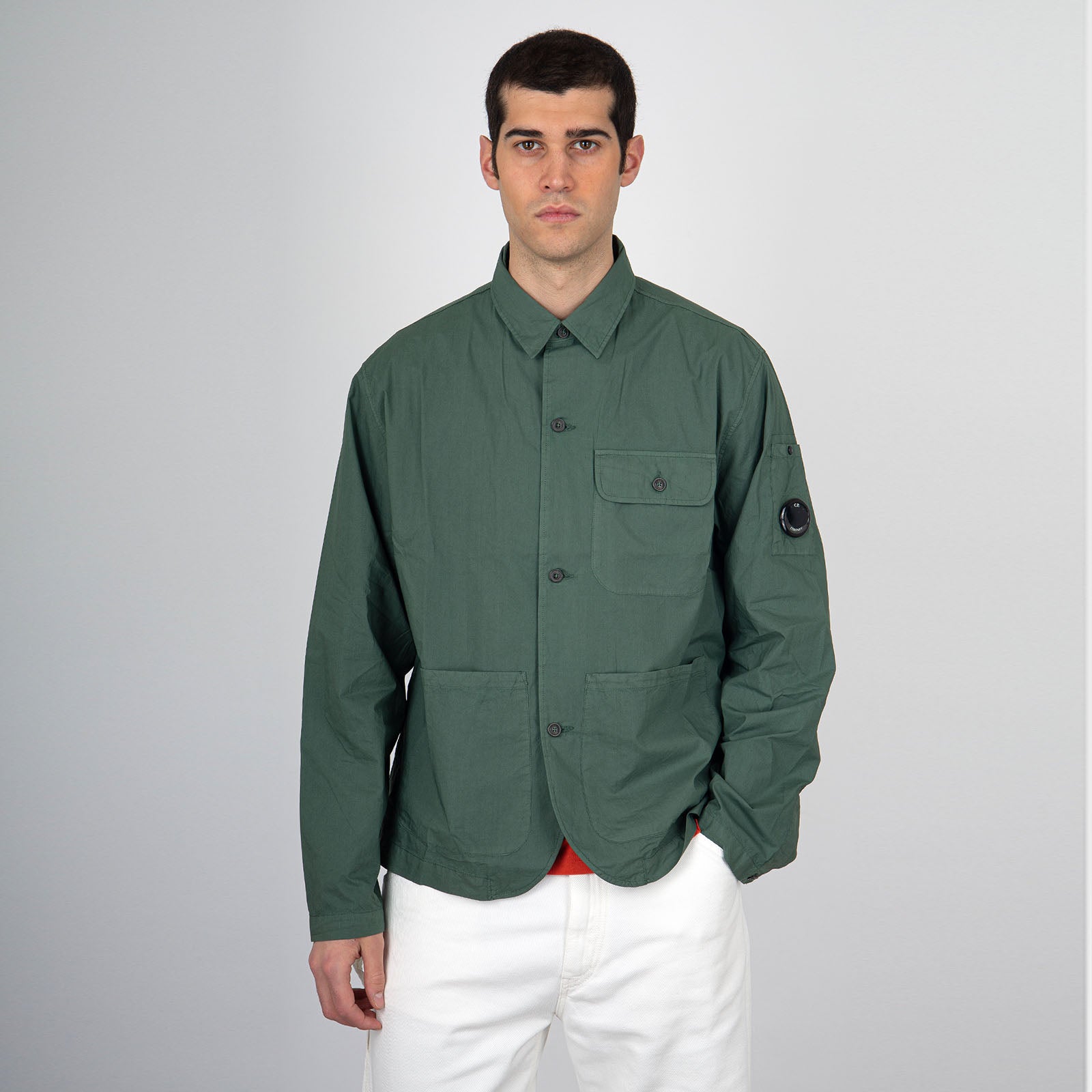 C.P. Company Green Cotton Poplin Workwear Shirt - 7